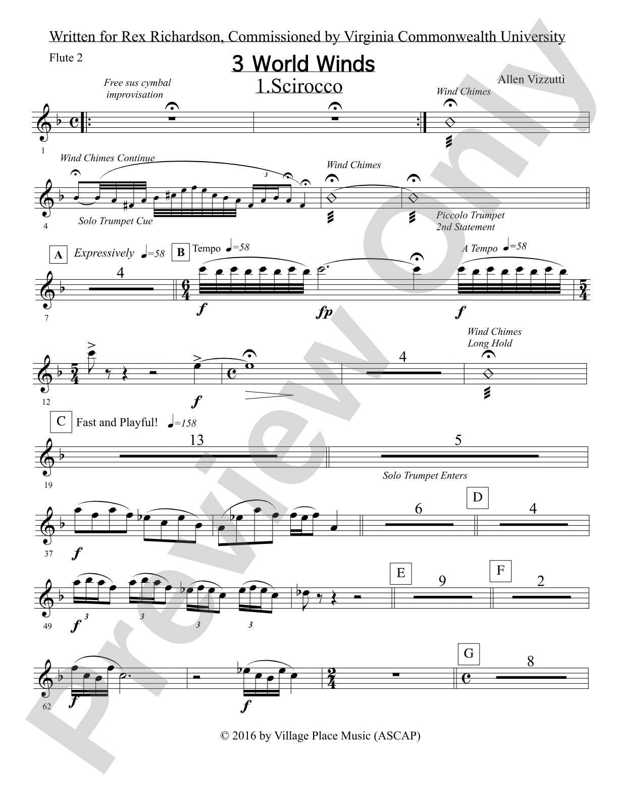 Three World Winds: 2nd Flute