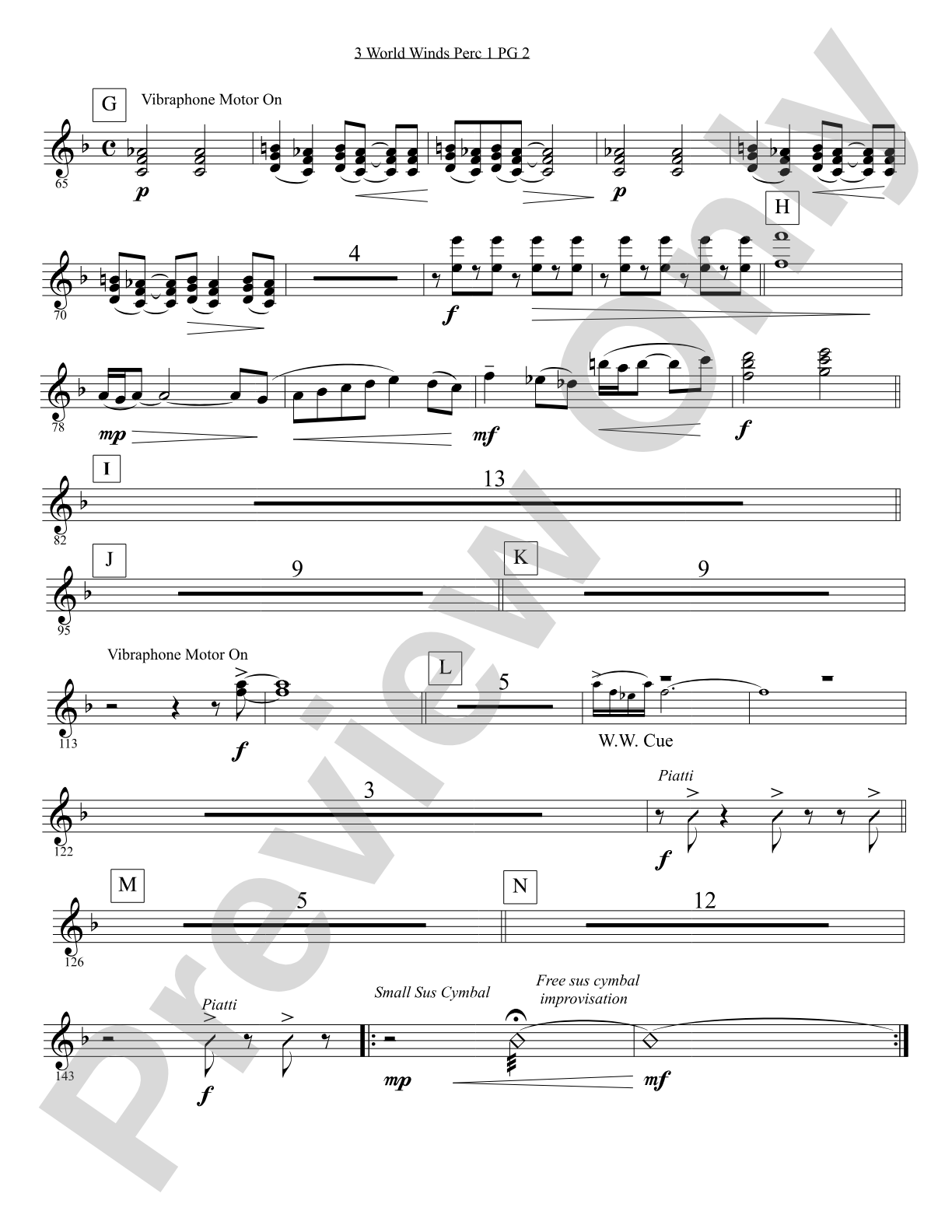Three World Winds: Percussion 1