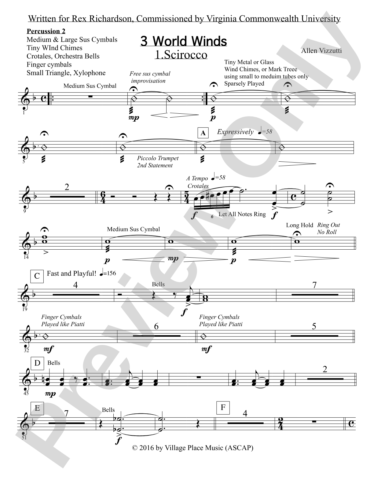 Three World Winds: Percussion 2