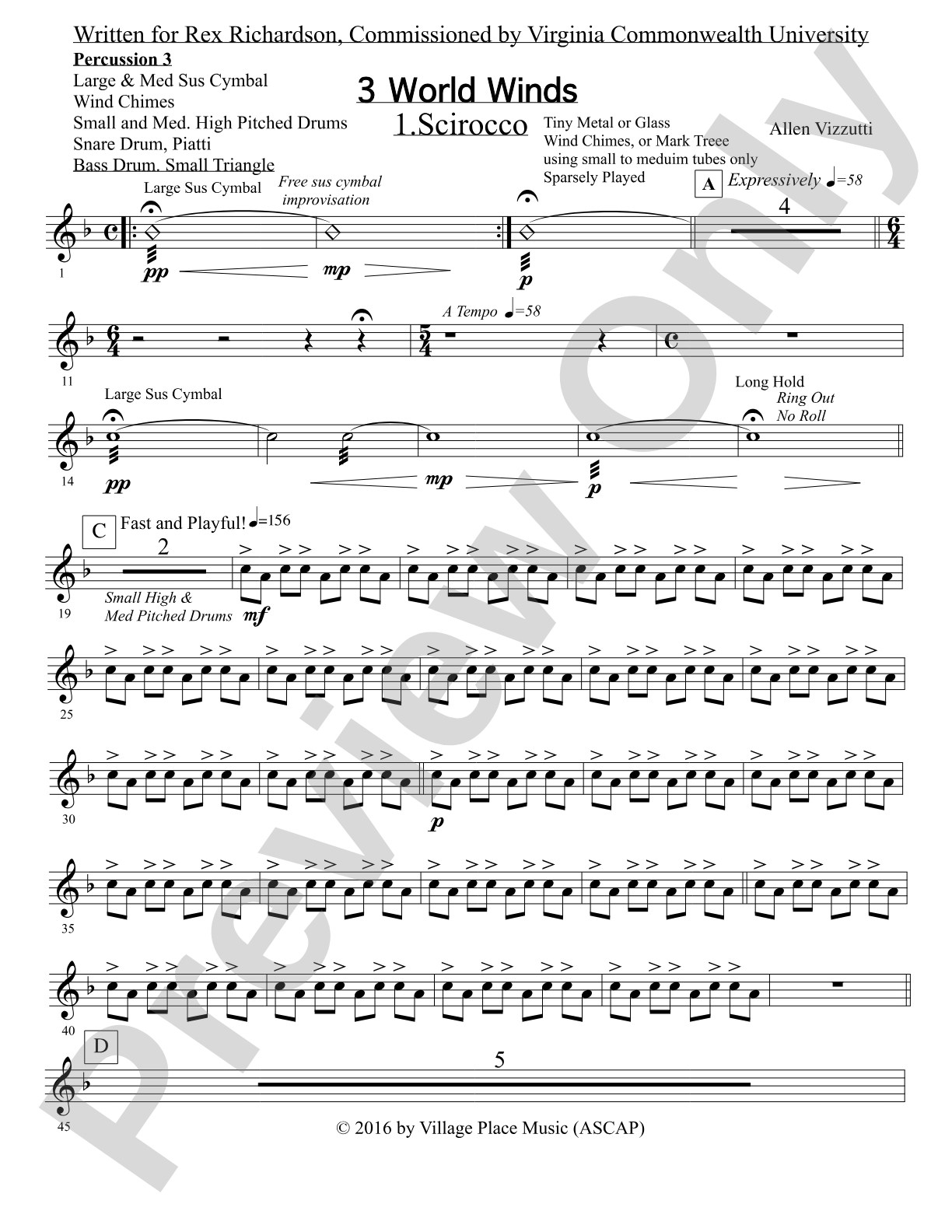 Three World Winds: Percussion 3