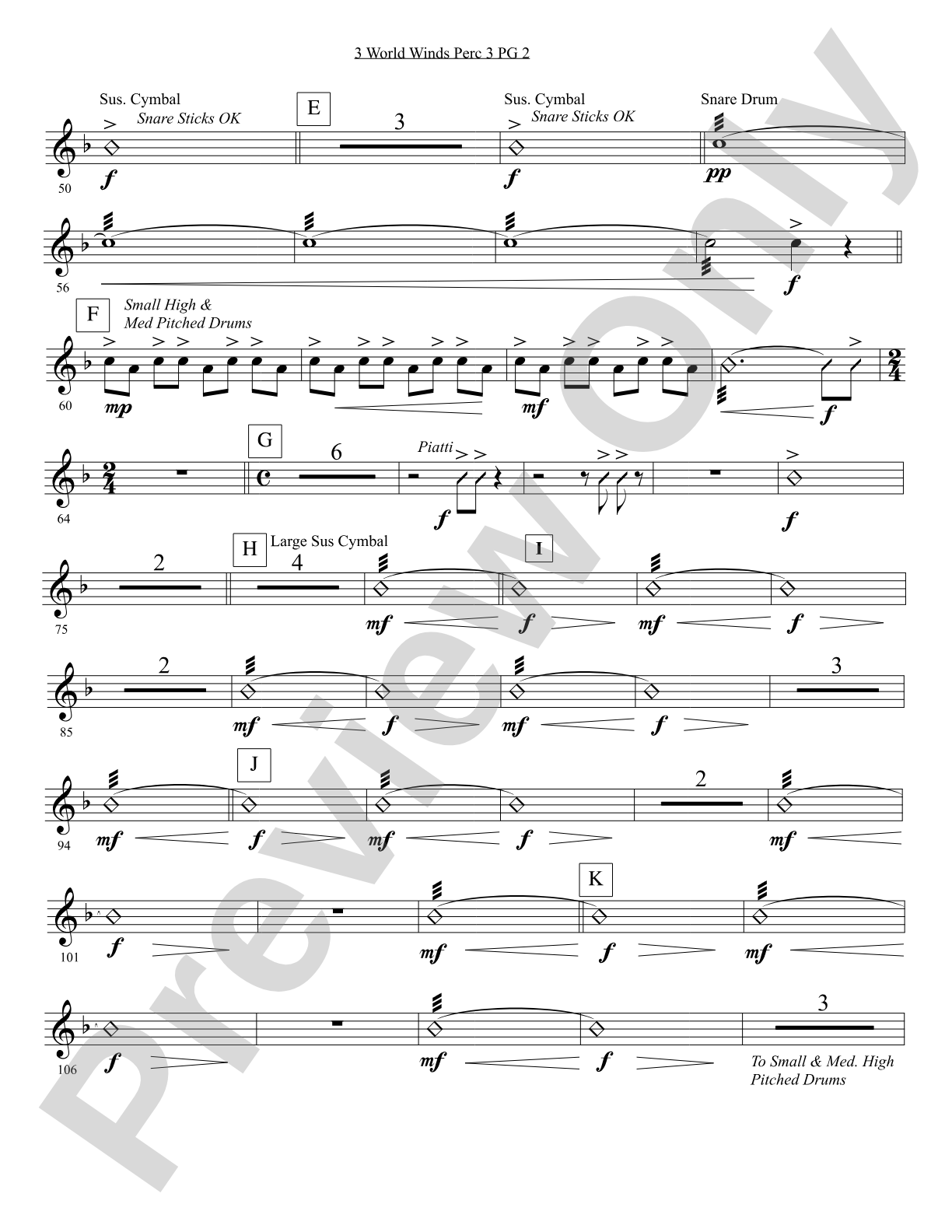 Three World Winds: Percussion 3