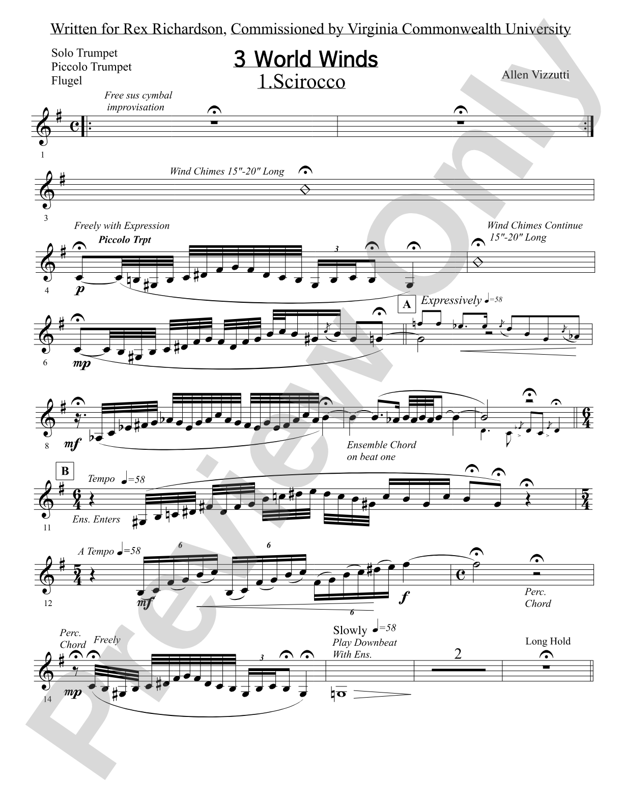 Three World Winds: Solo Trumpet / Piccolo Trumpet / Flugel