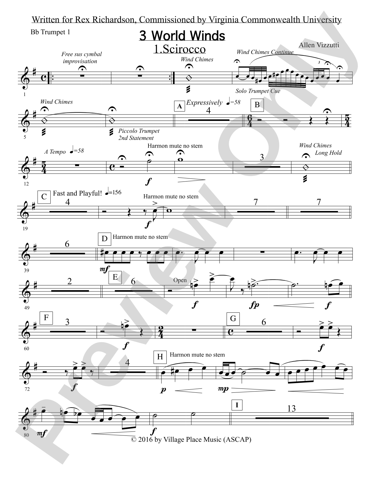 Three World Winds: 1st B-flat Trumpet