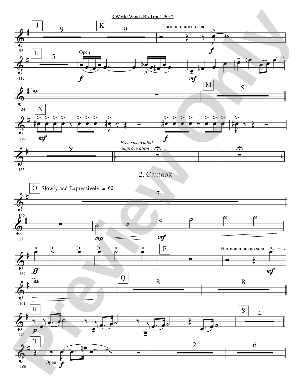 Three World Winds: 1st B-flat Trumpet