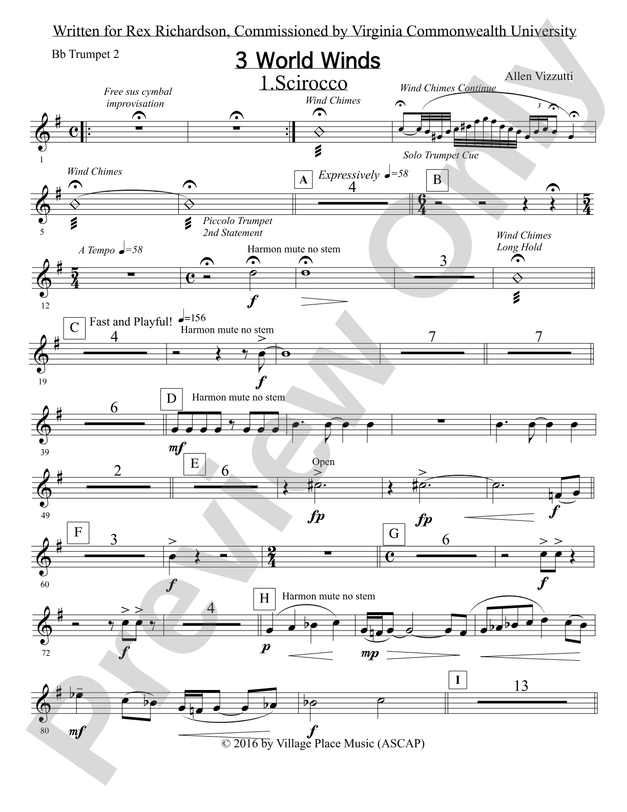 Three World Winds: 2nd B-flat Trumpet