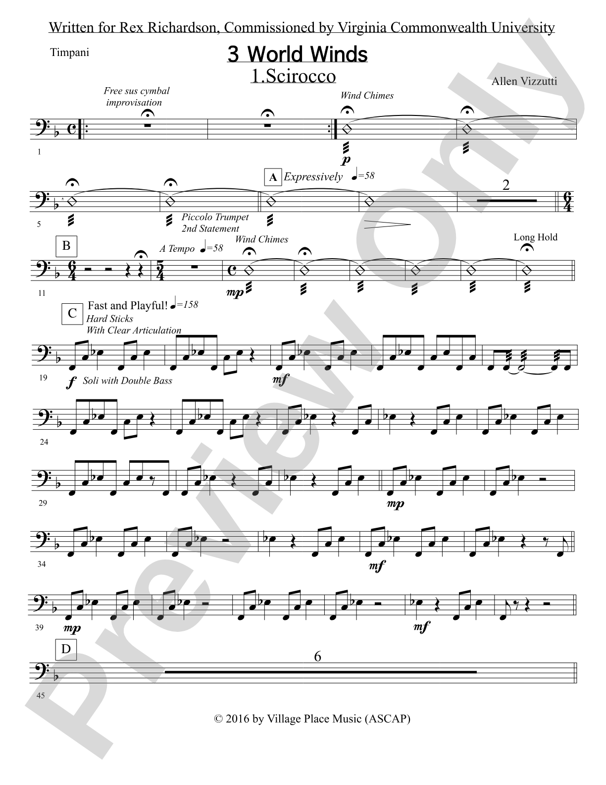 Three World Winds: Timpani