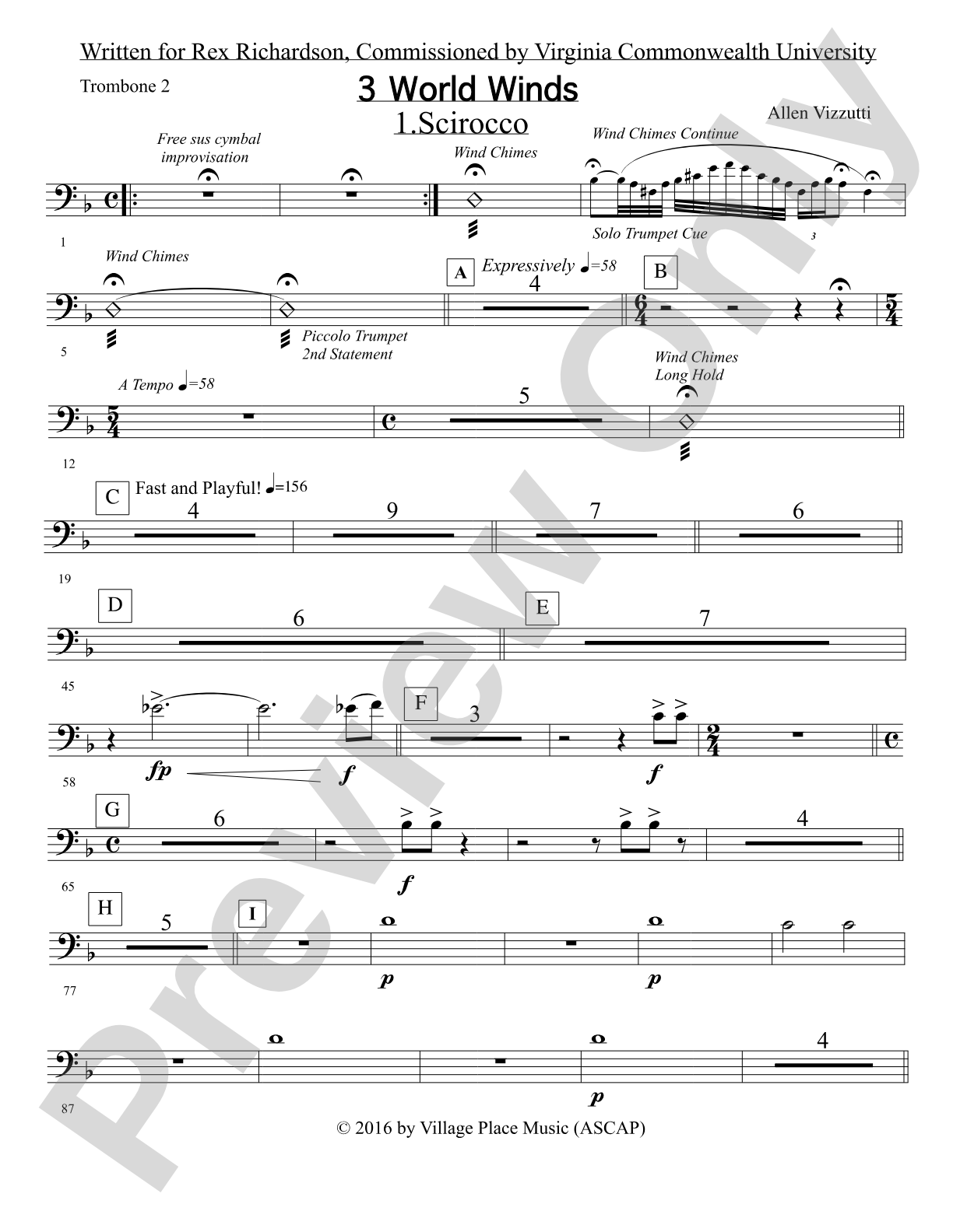 Three World Winds: 2nd Trombone