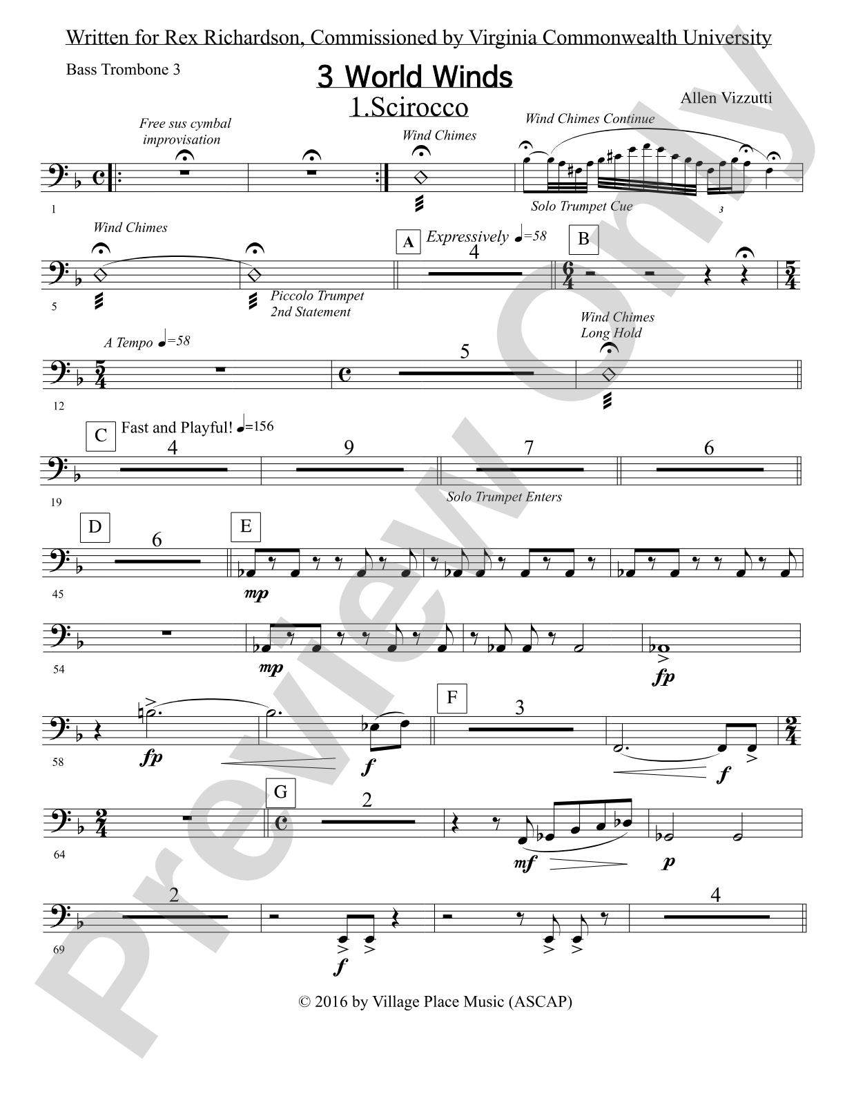 Three World Winds: Bass Trombone