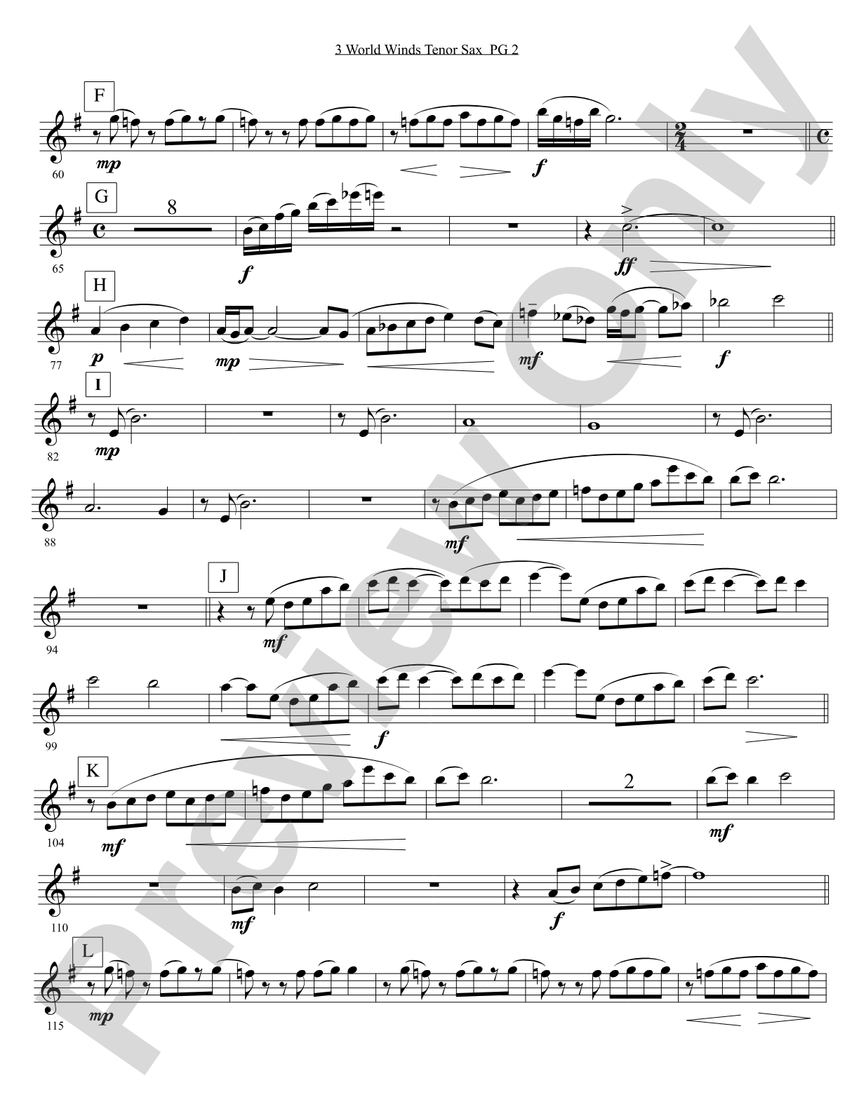 Three World Winds: B-flat Tenor Saxophone