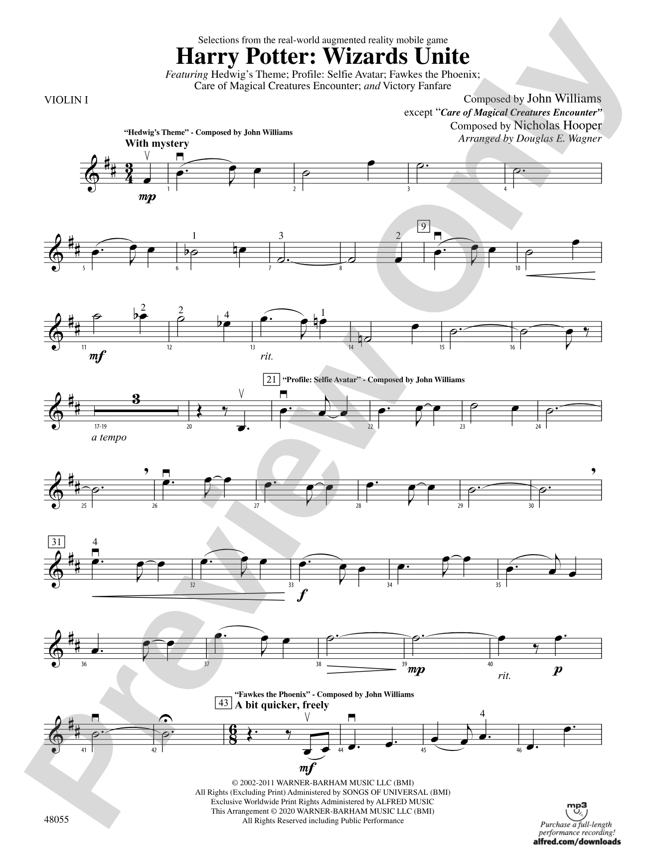 Harry Potter: Wizards Unite---Selections from the Real-World Augmented Reality Mobile Game: 1st Violin