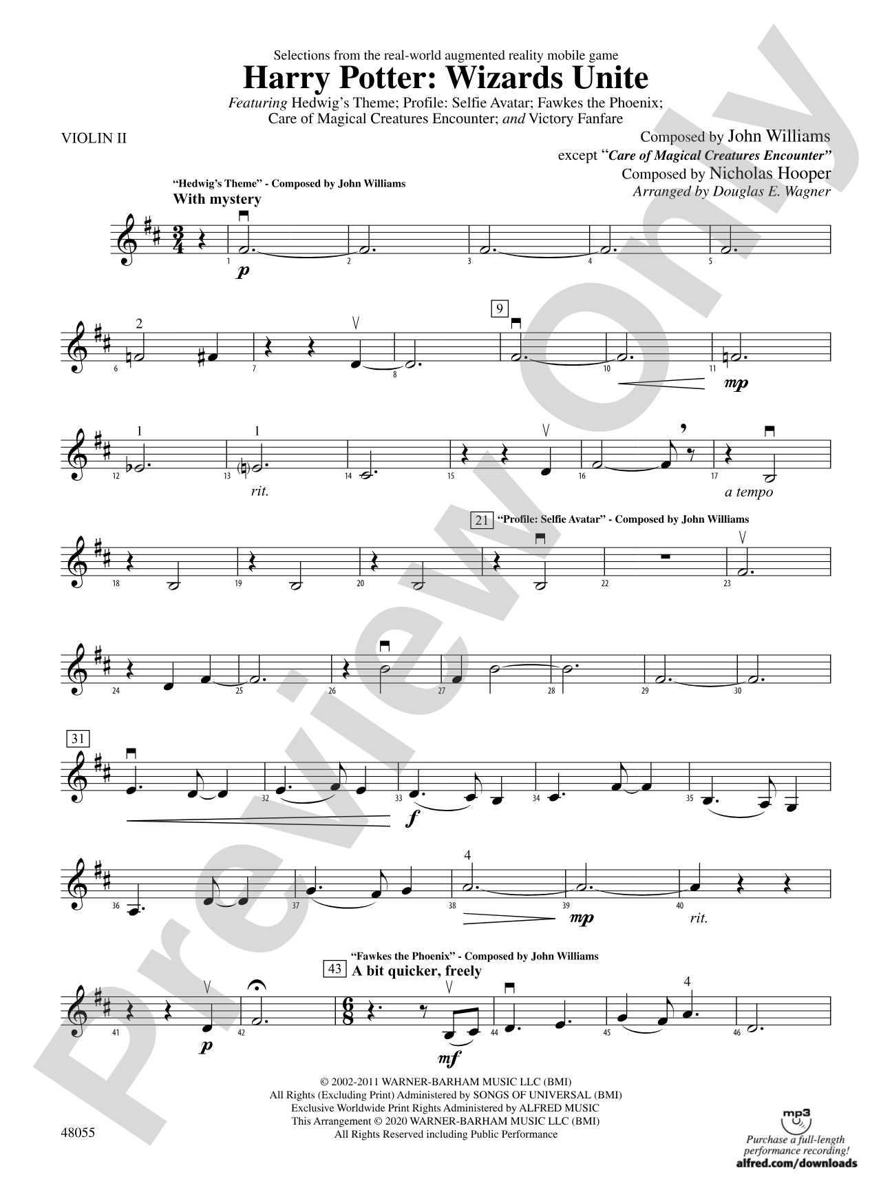 Harry Potter: Wizards Unite---Selections from the Real-World Augmented Reality Mobile Game: 2nd Violin