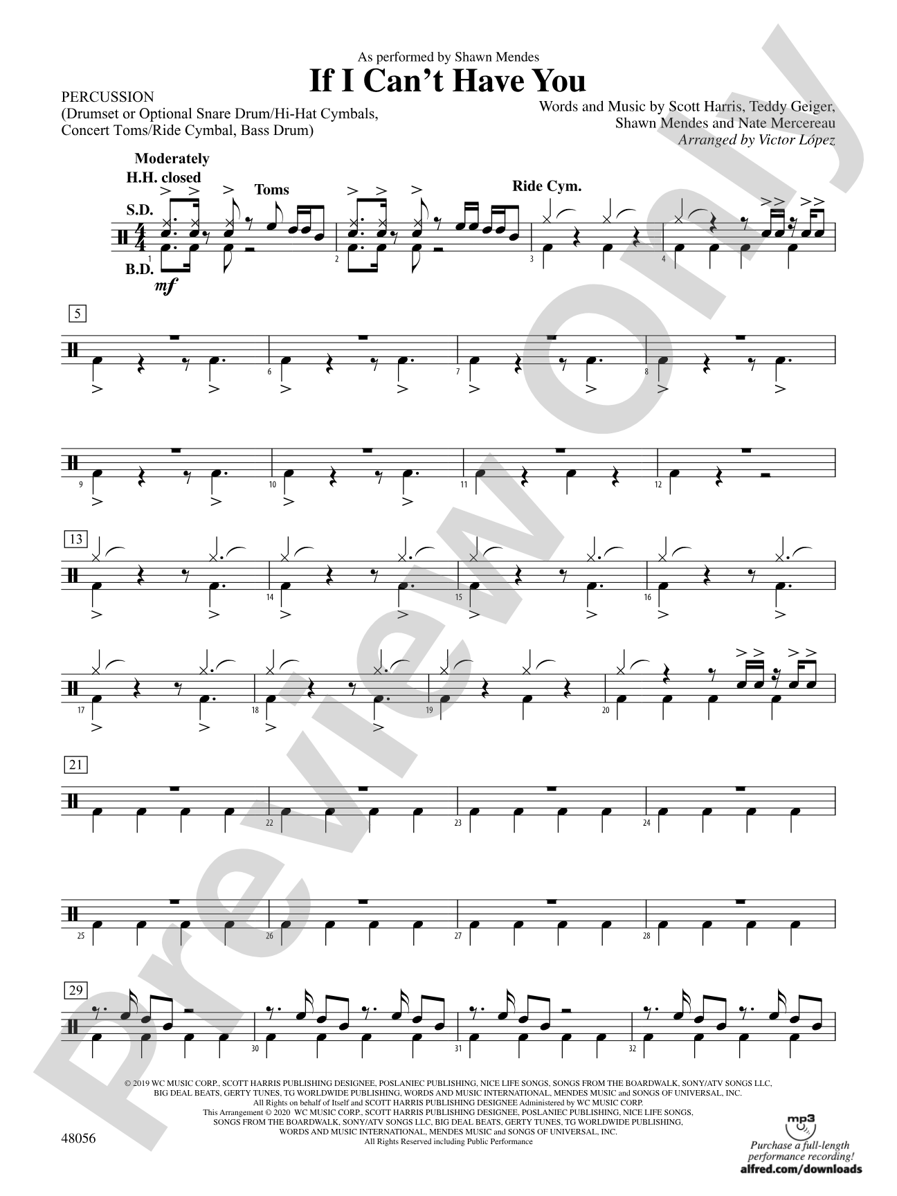 If I Can't Have You: 1st Percussion