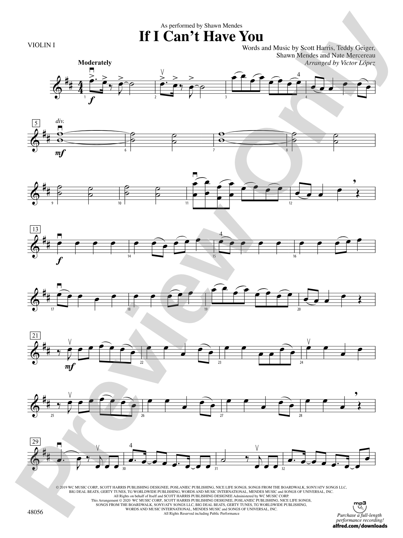 If I Can't Have You: 1st Violin