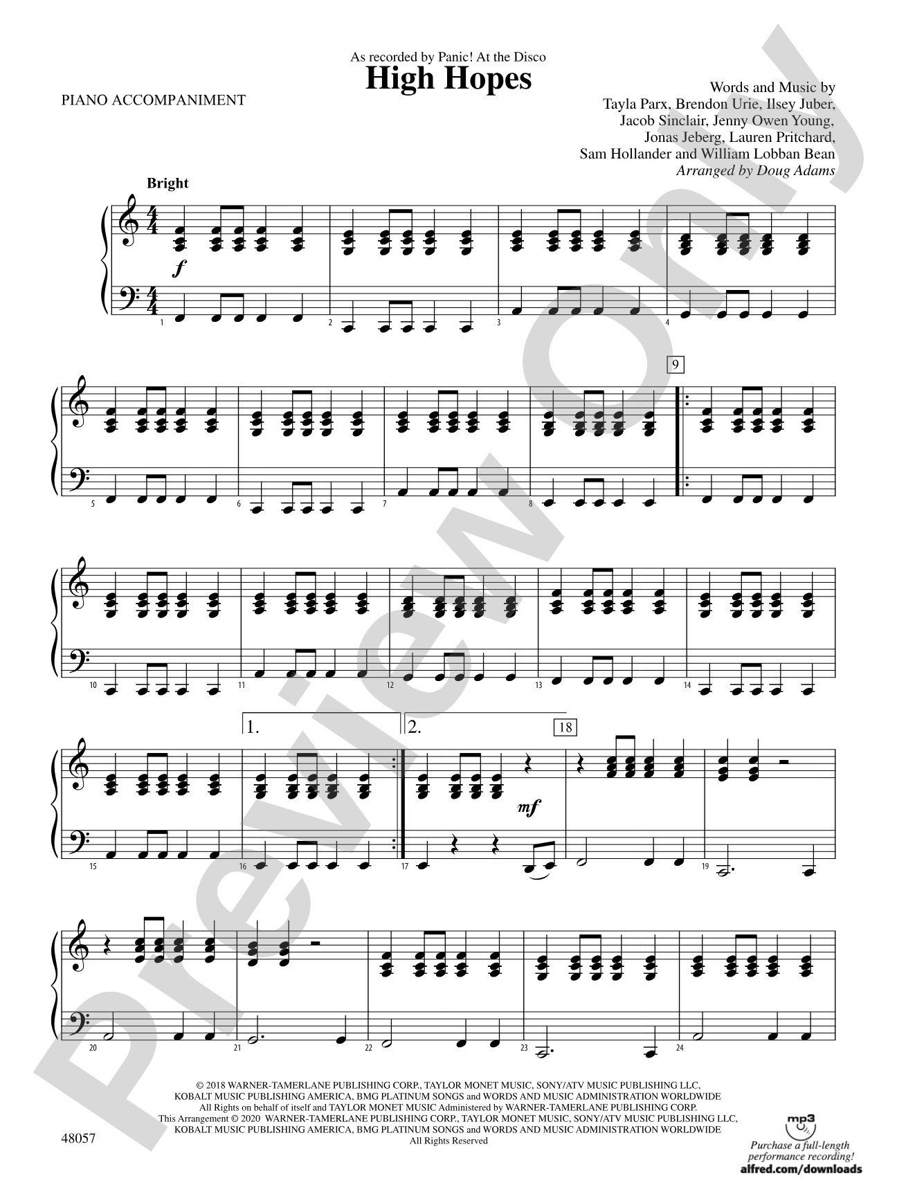 High Hopes: Piano Accompaniment