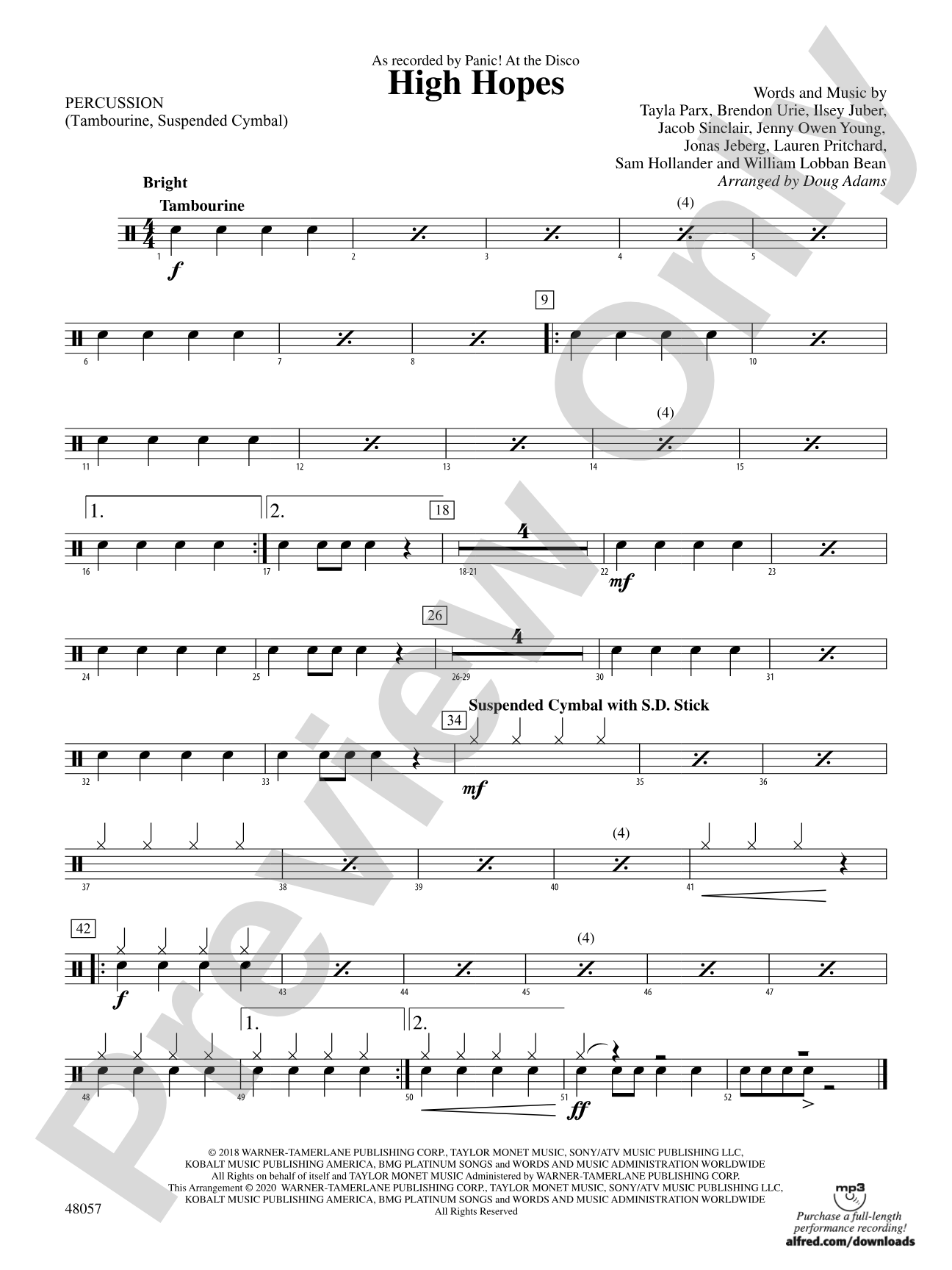High Hopes: 1st Percussion