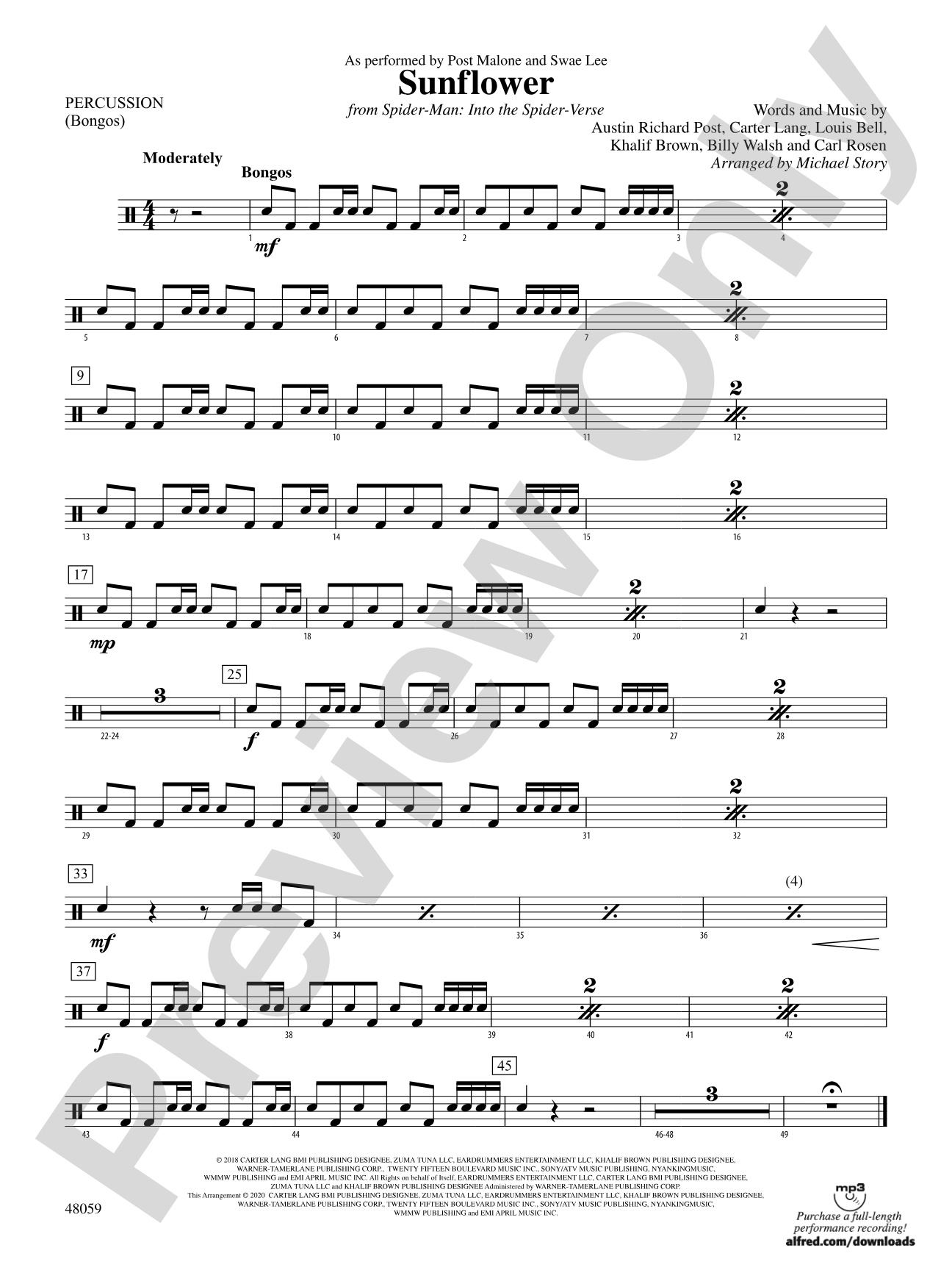 Sunflower: 1st Percussion