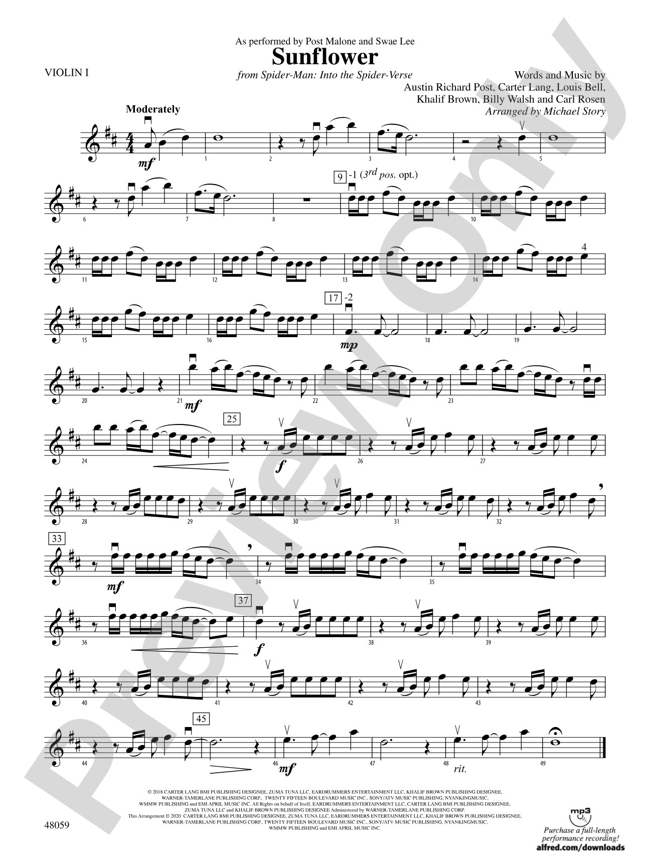 Sunflower: 1st Violin