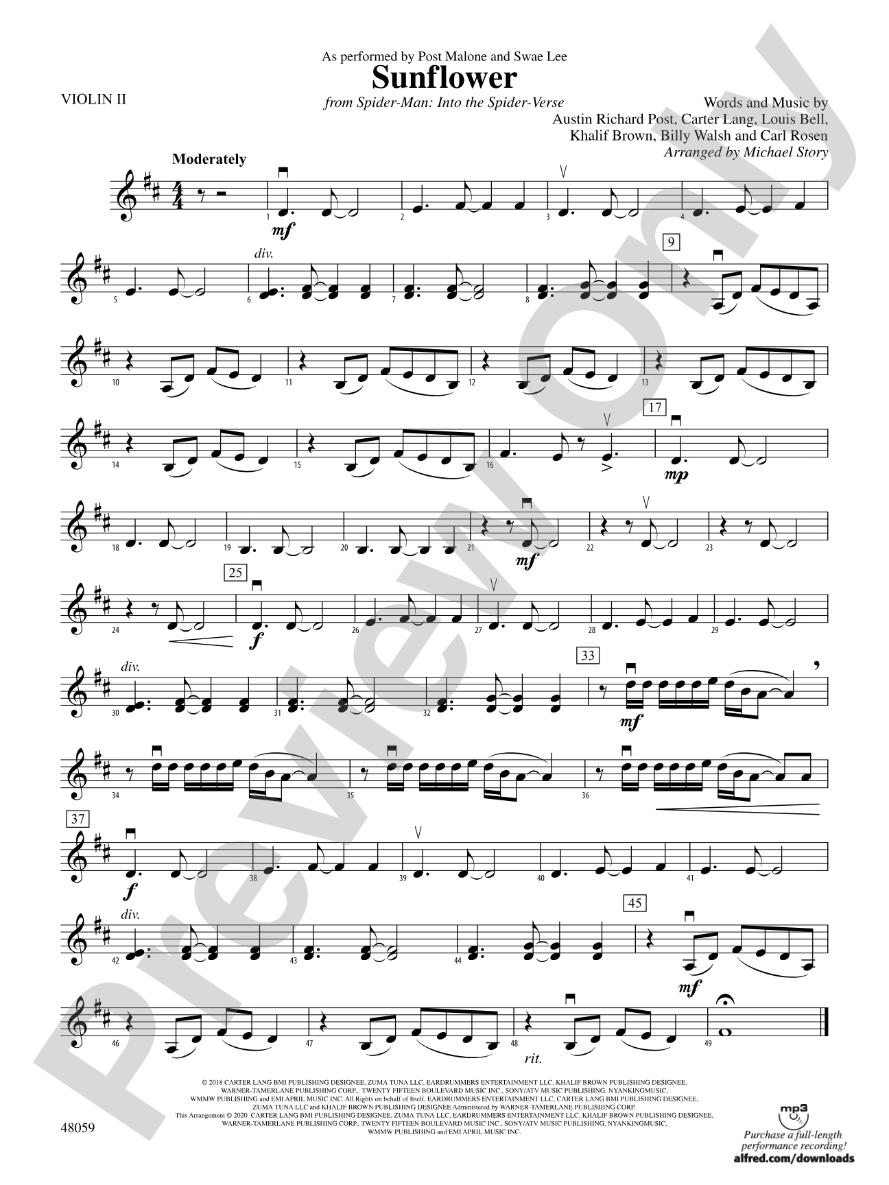 Sunflower: 2nd Violin