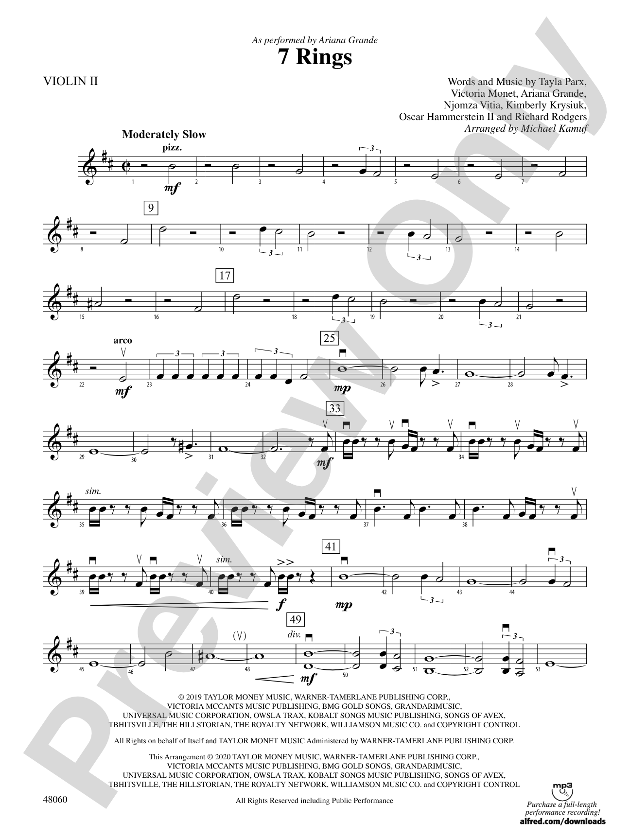 7 Rings: 2nd Violin