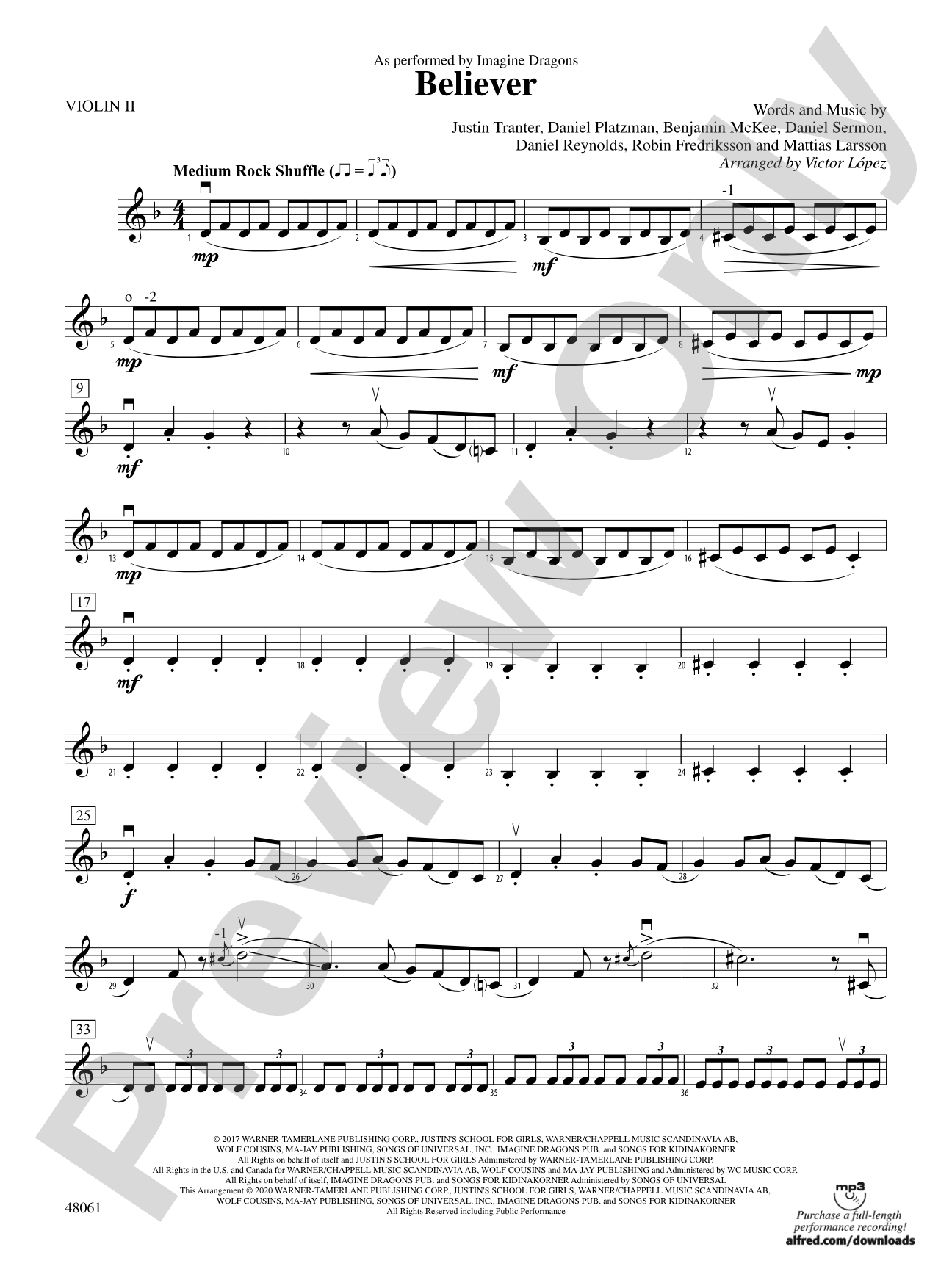 Believer: 2nd Violin