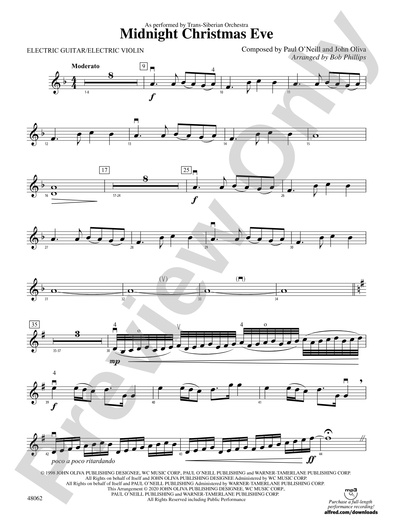 Midnight Christmas Eve: Electric Guitar / Electric Violin