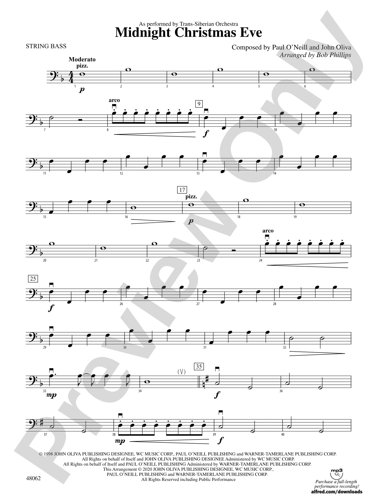 Midnight Christmas Eve: String Bass