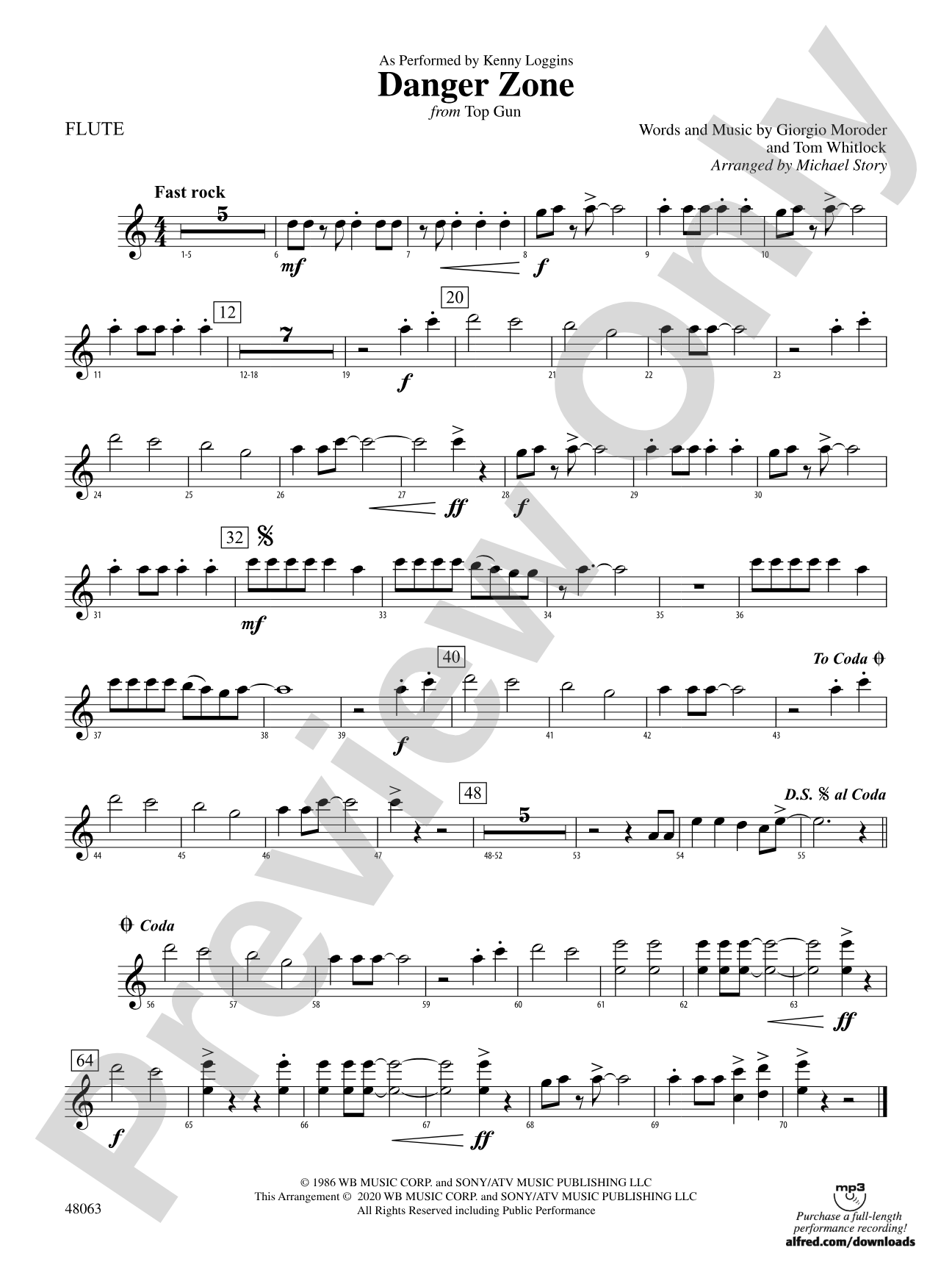 Danger Zone from <i>Top Gun</i>: Flute