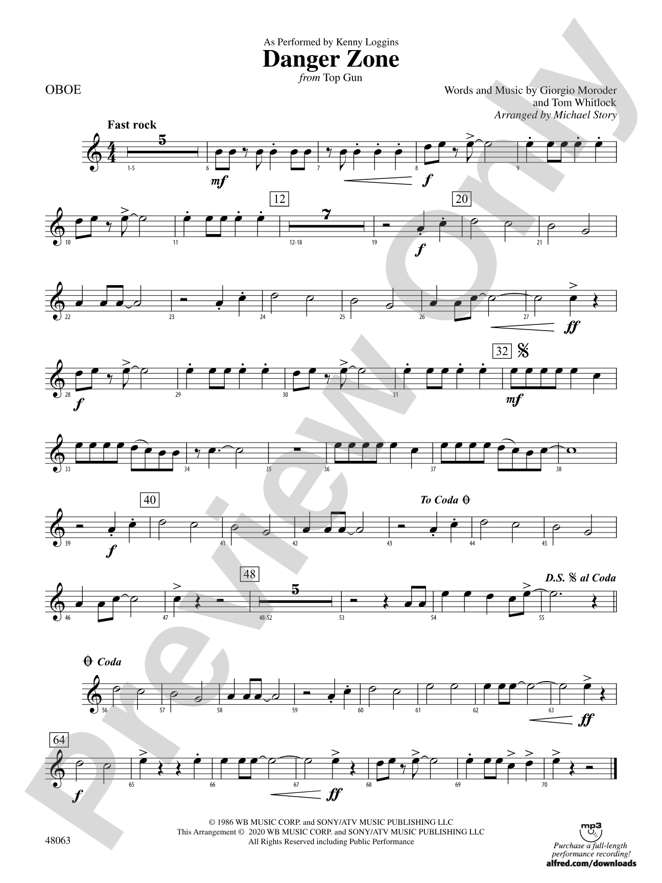 Danger Zone from <i>Top Gun</i>: Oboe