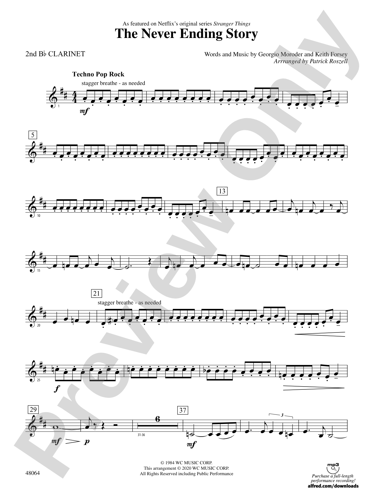 The Never Ending Story: 2nd B-flat Clarinet
