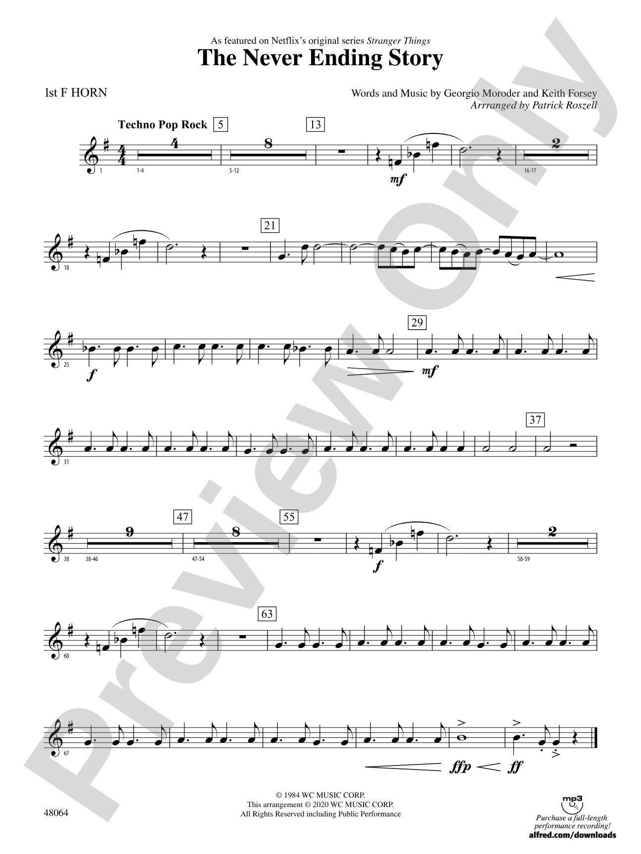 The Never Ending Story: 1st F Horn