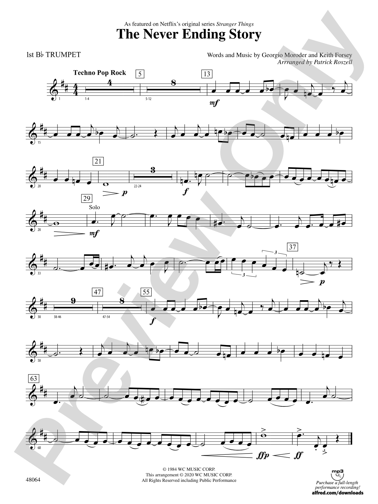 The Never Ending Story: 1st B-flat Trumpet