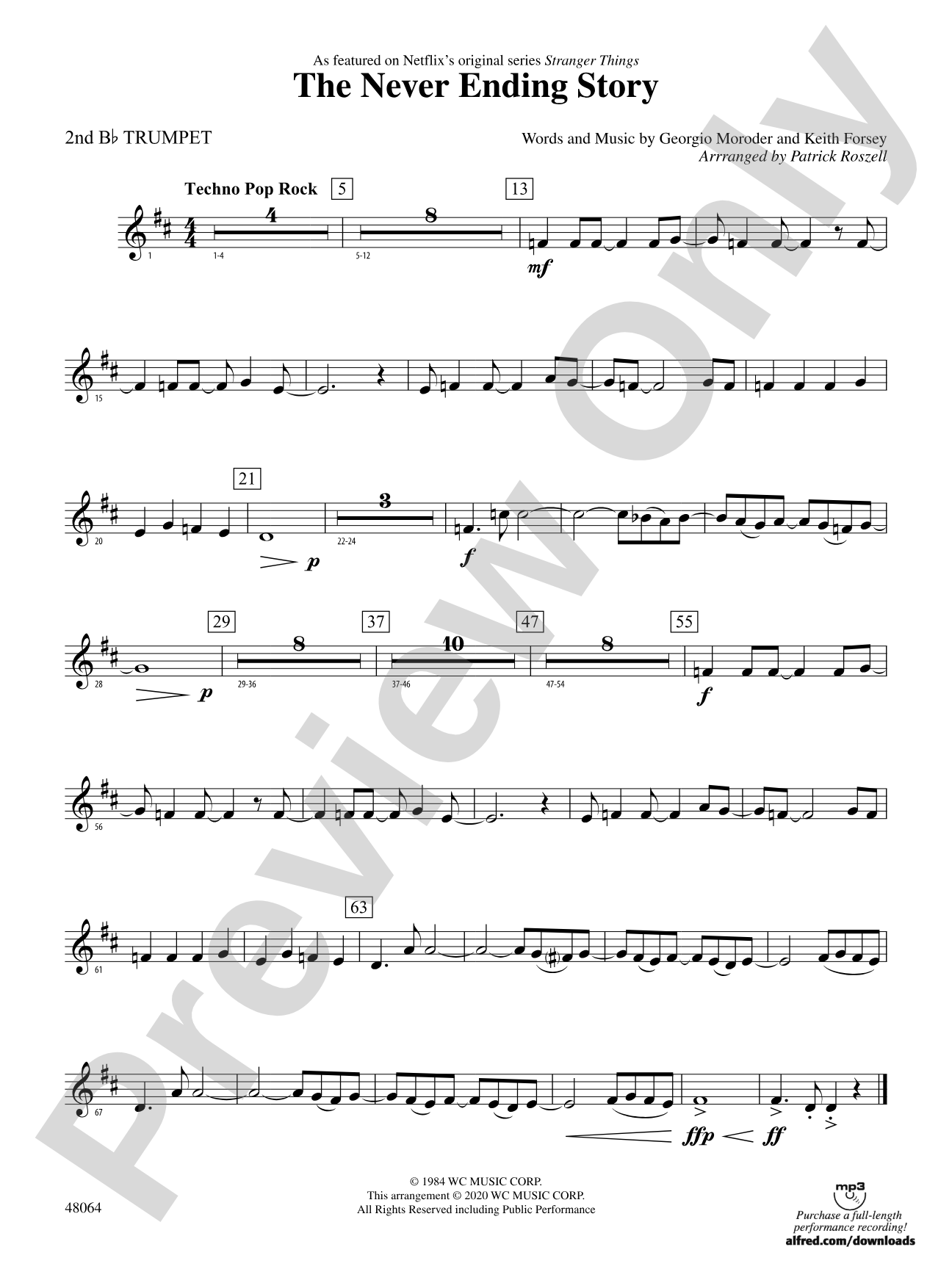 The Never Ending Story: 2nd B-flat Trumpet