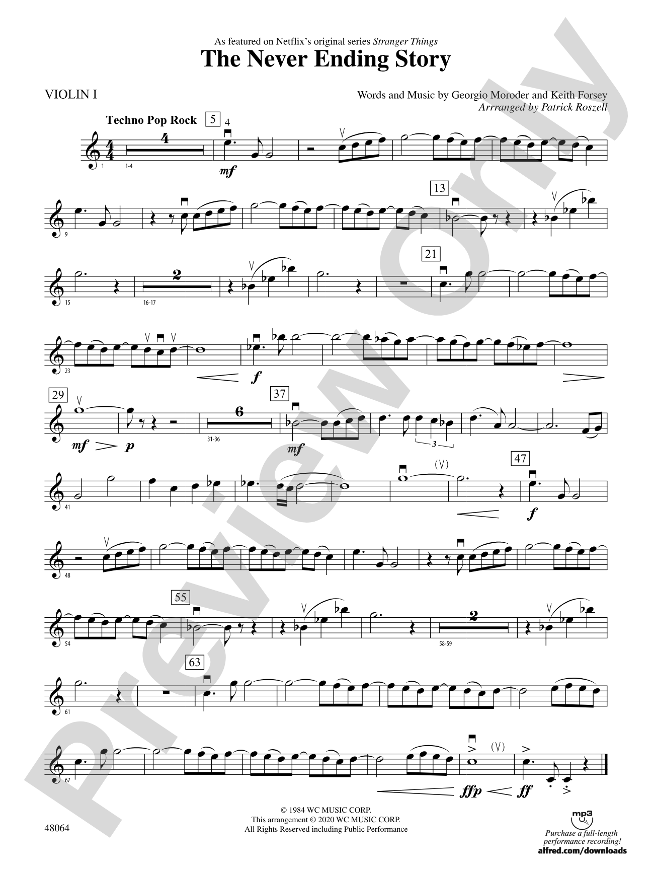 The Never Ending Story: 1st Violin