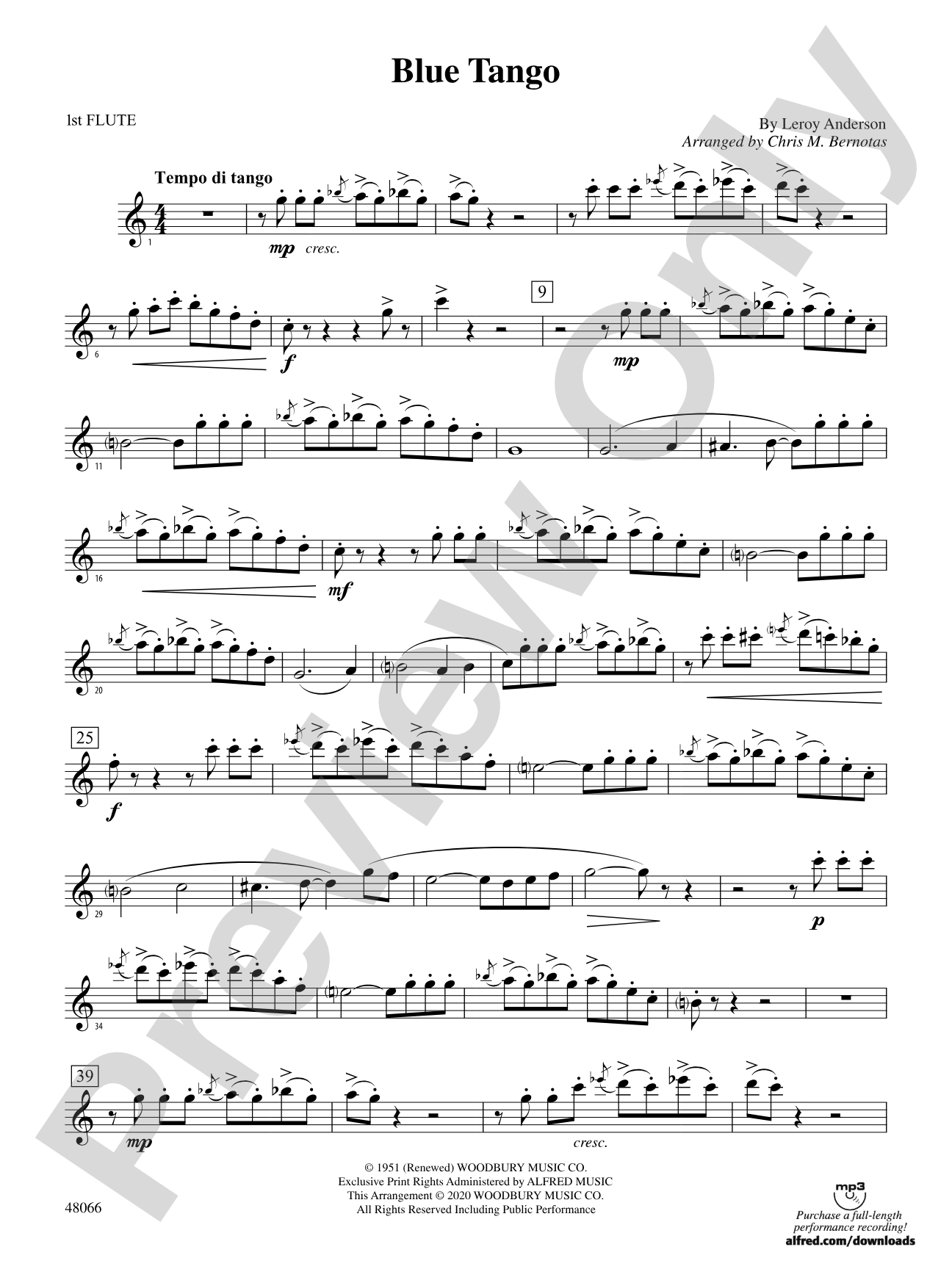 Blue Tango: Flute