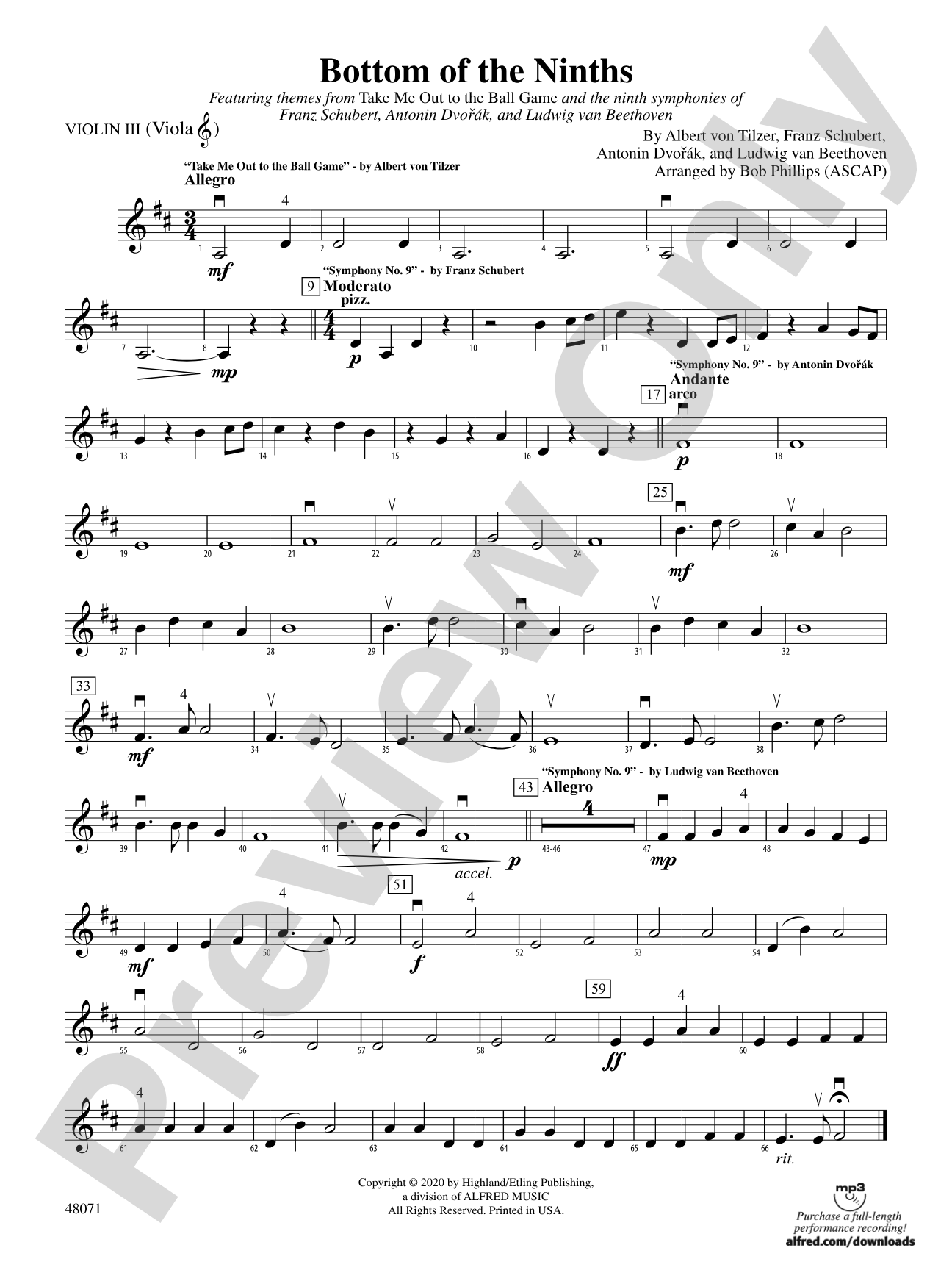 Bottom of the Ninths: 3rd Violin (Viola [TC])