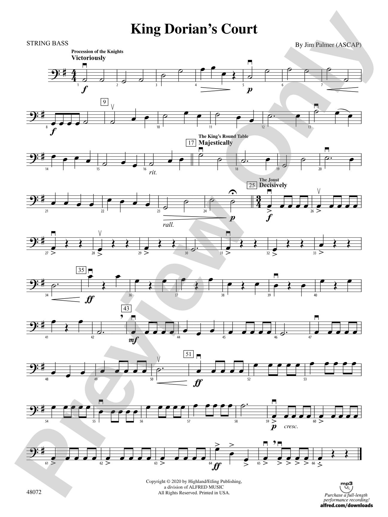 King Dorian's Court: String Bass