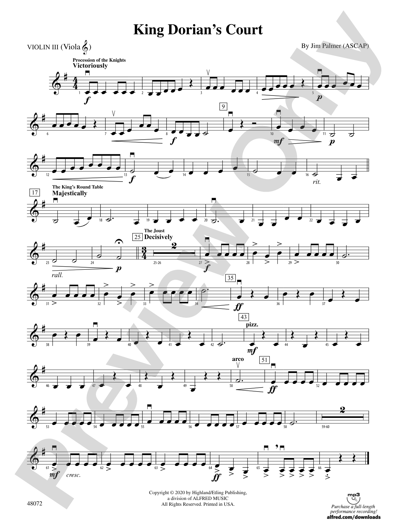 King Dorian's Court: 3rd Violin (Viola [TC])