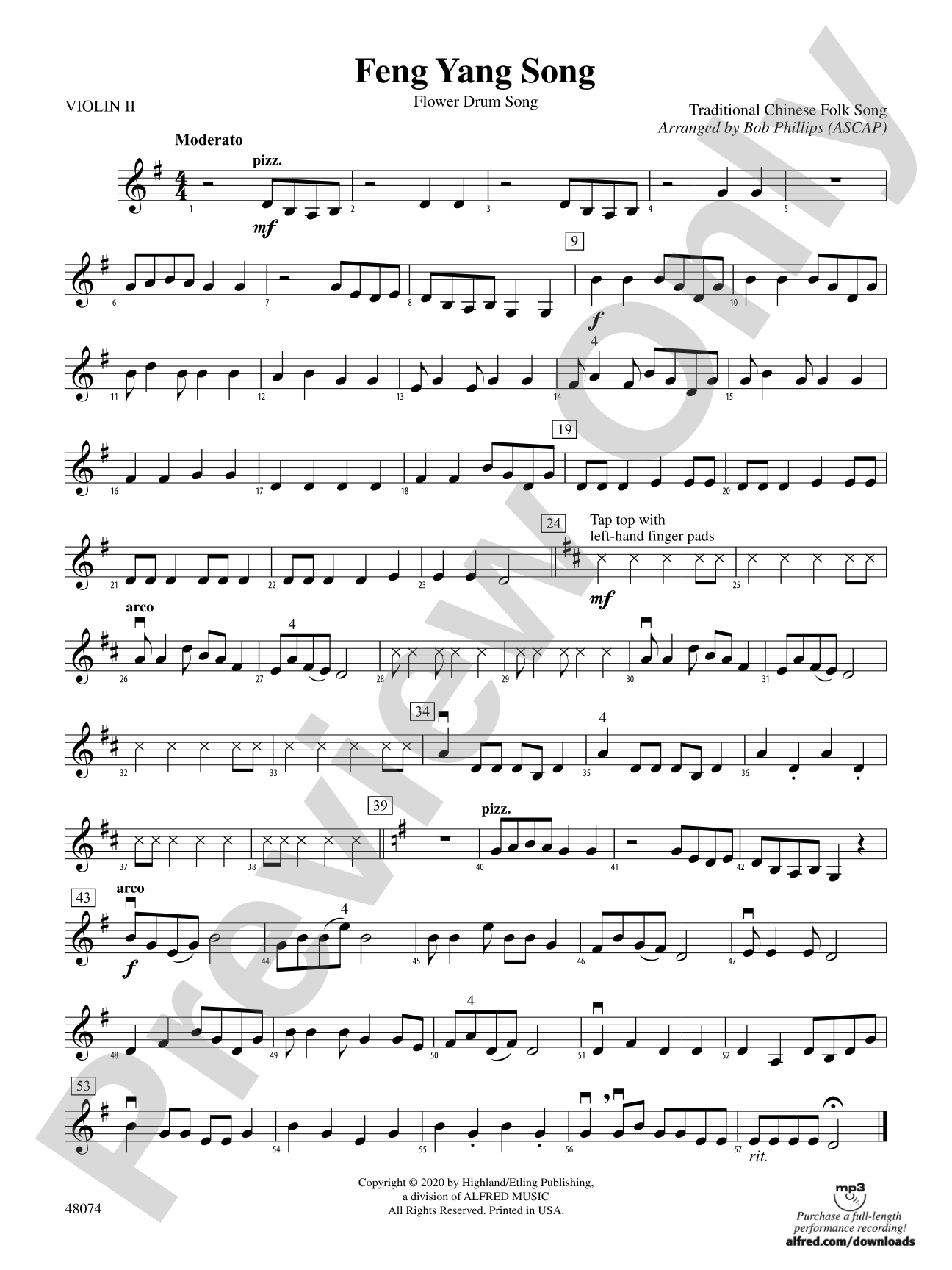 Feng Yang Song: 2nd Violin