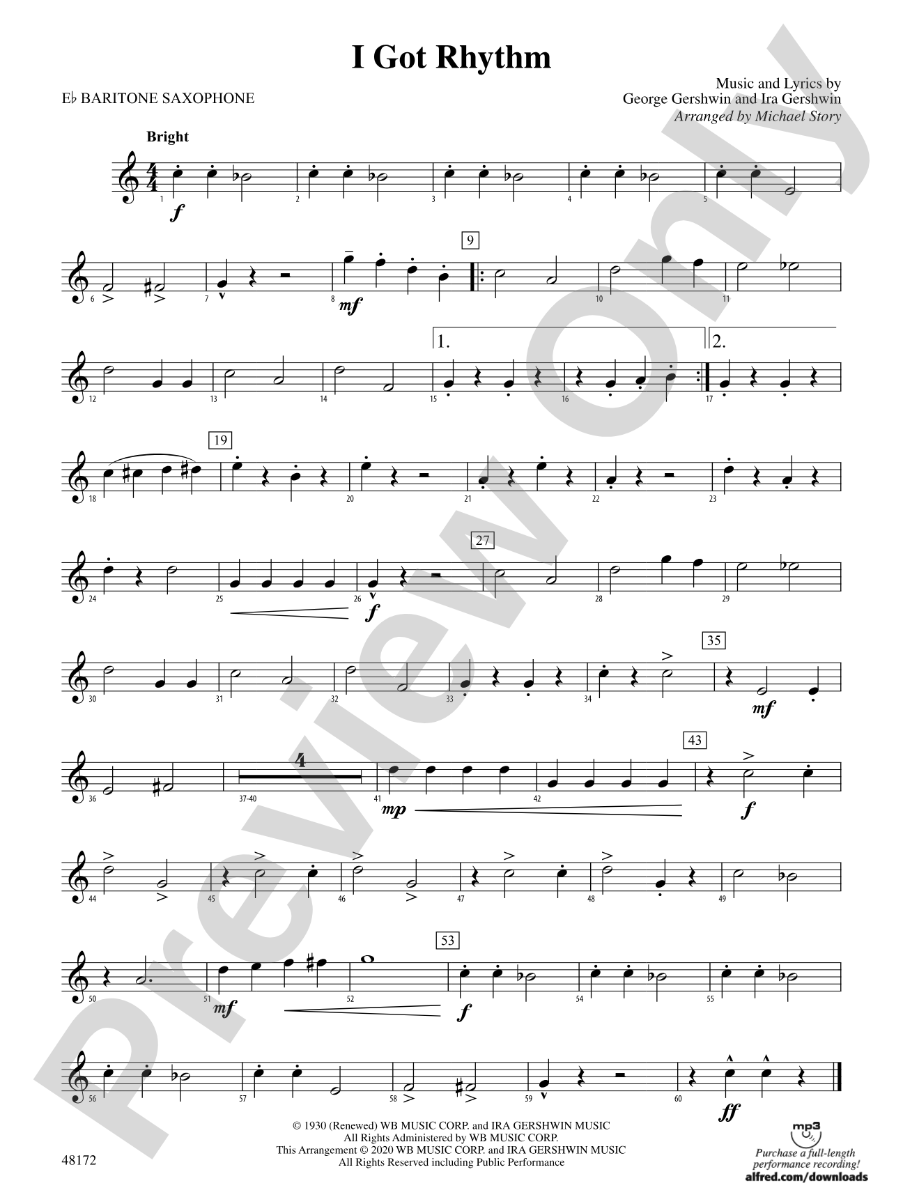 I Got Rhythm: E-flat Baritone Saxophone