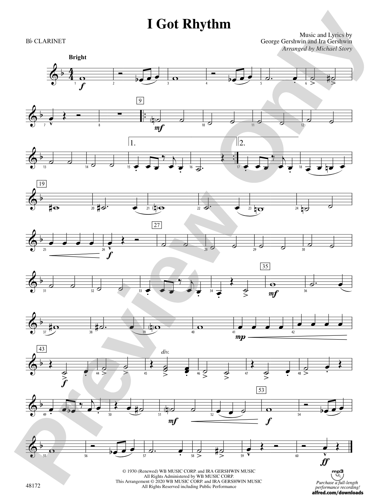 I Got Rhythm: 1st B-flat Clarinet