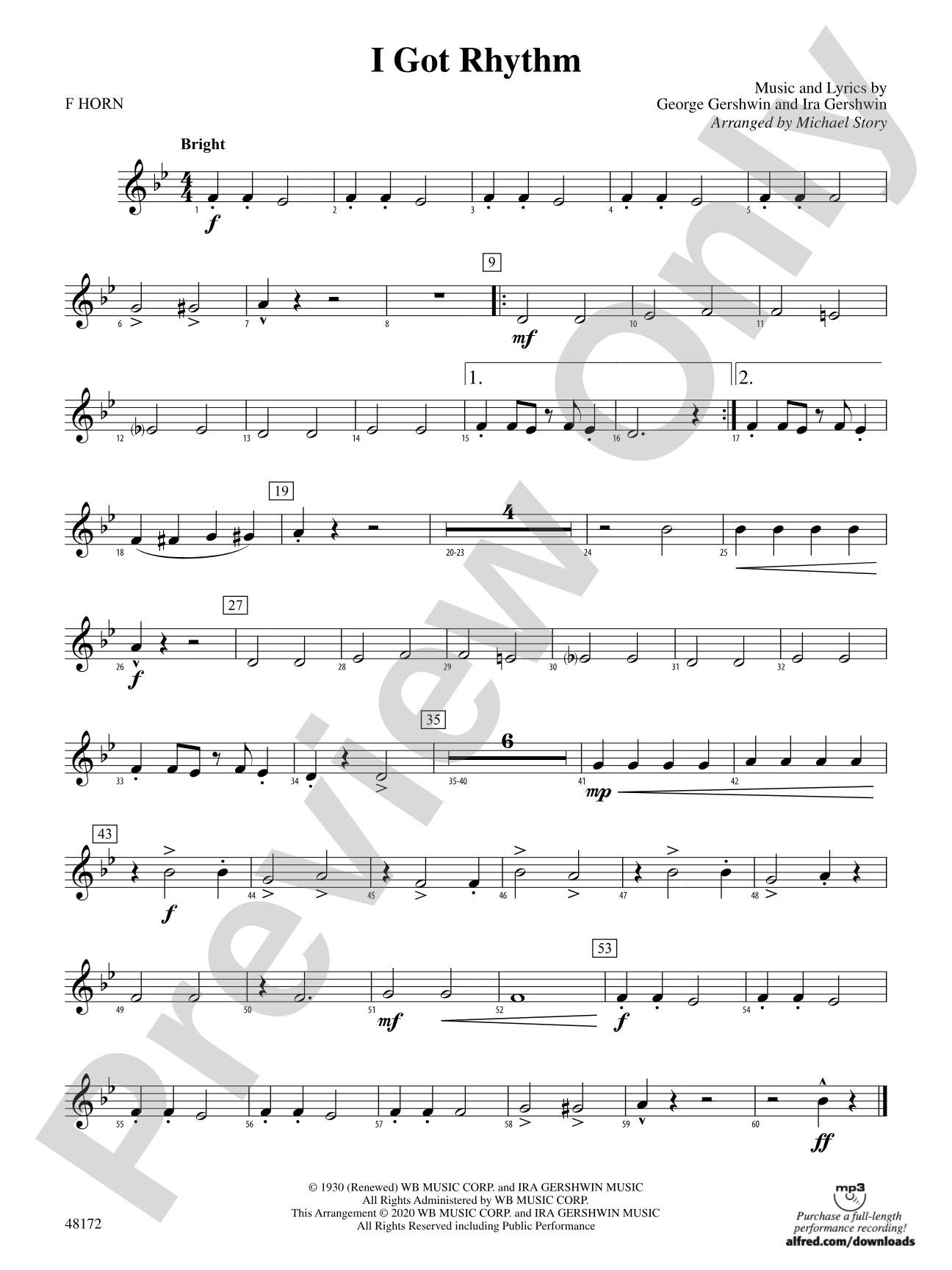I Got Rhythm: 1st F Horn
