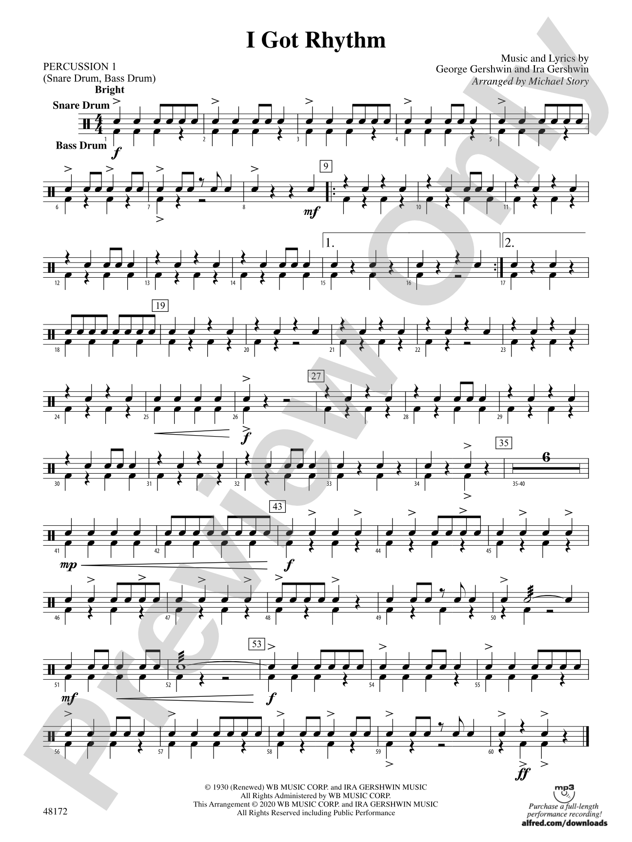 I Got Rhythm: 1st Percussion