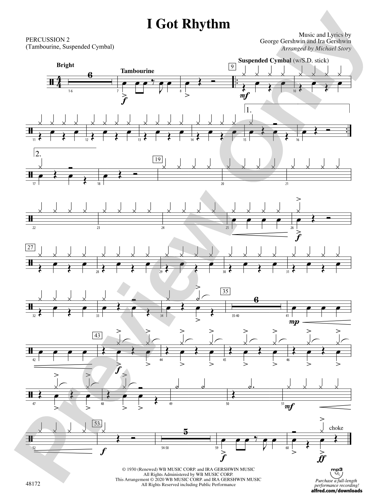 I Got Rhythm: 2nd Percussion