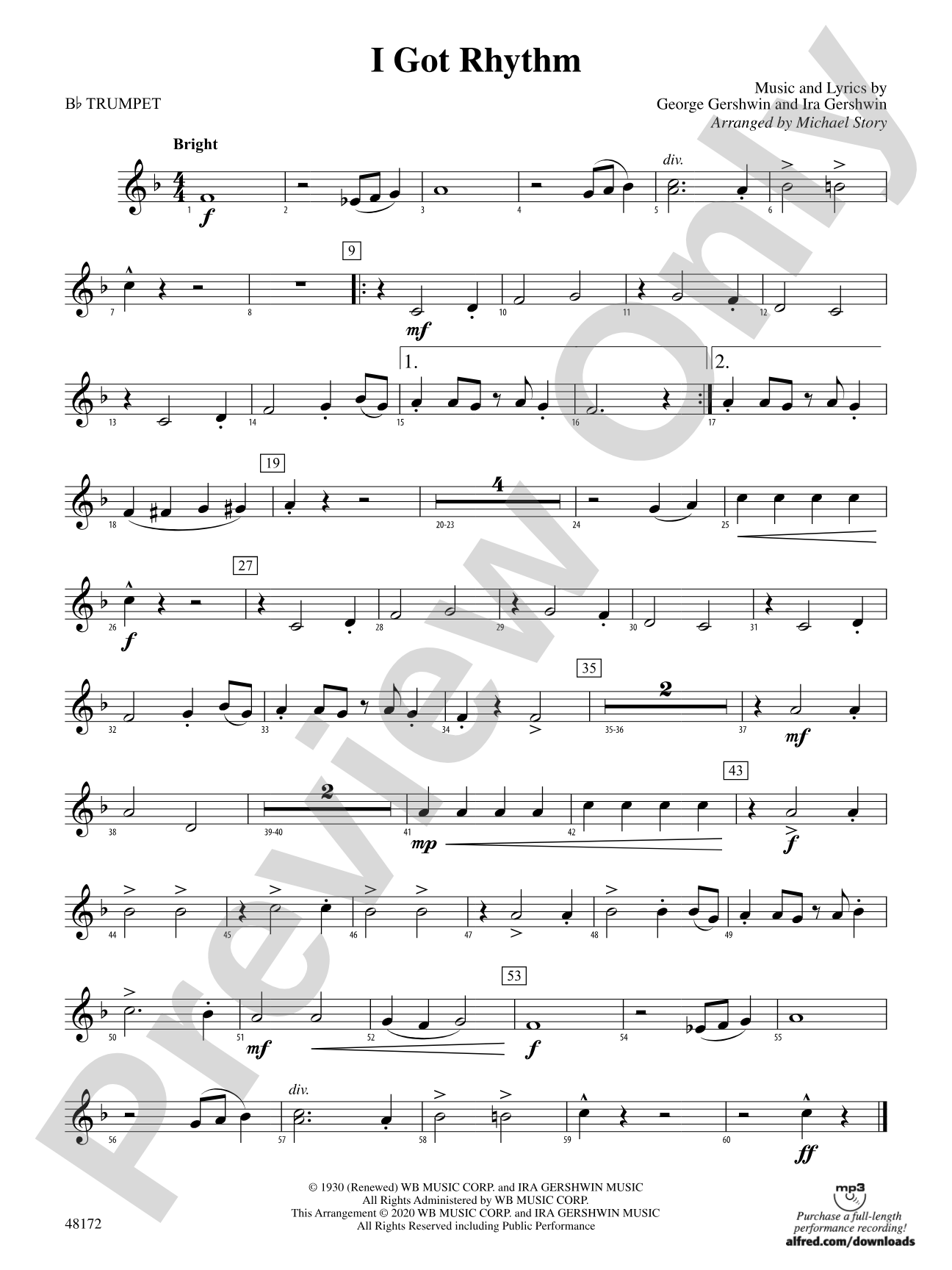 I Got Rhythm: 1st B-flat Trumpet