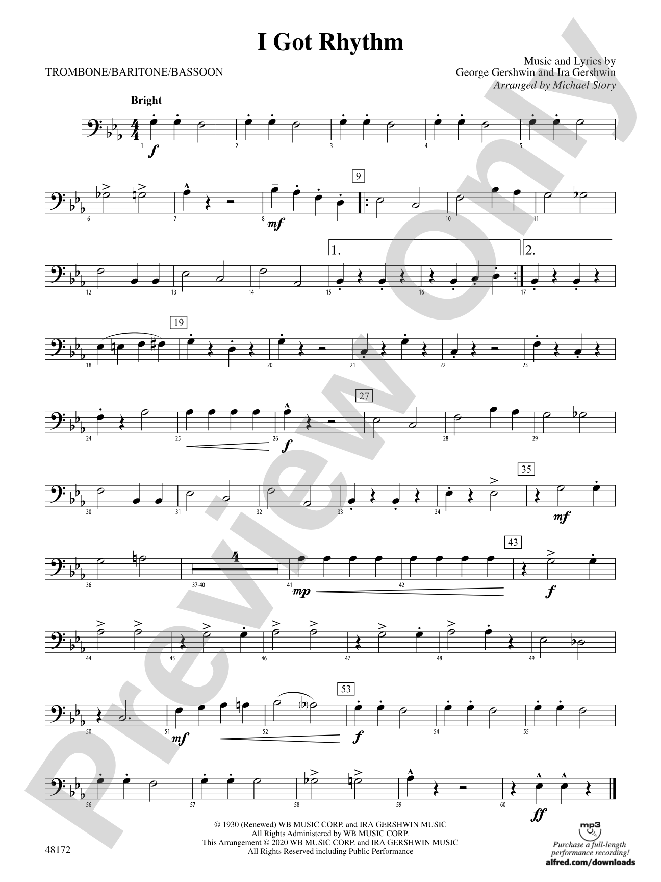 I Got Rhythm: 1st Trombone
