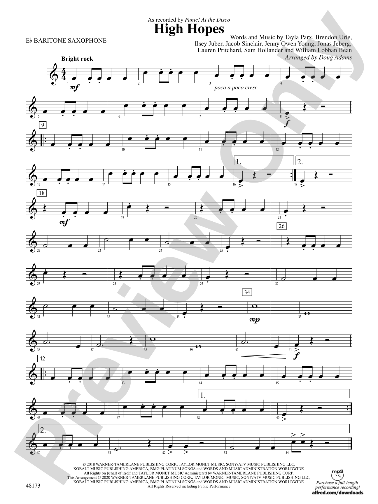 High Hopes: E-flat Baritone Saxophone