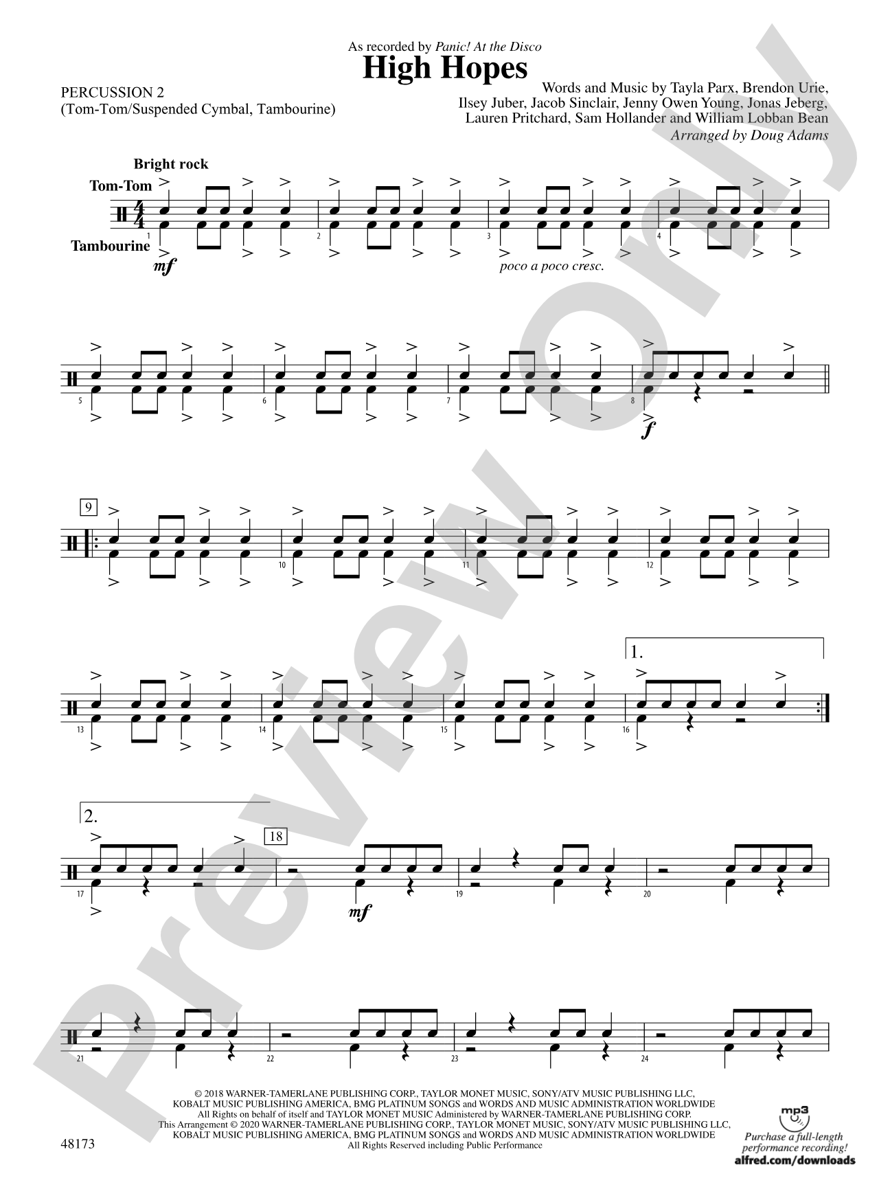 High Hopes: 2nd Percussion