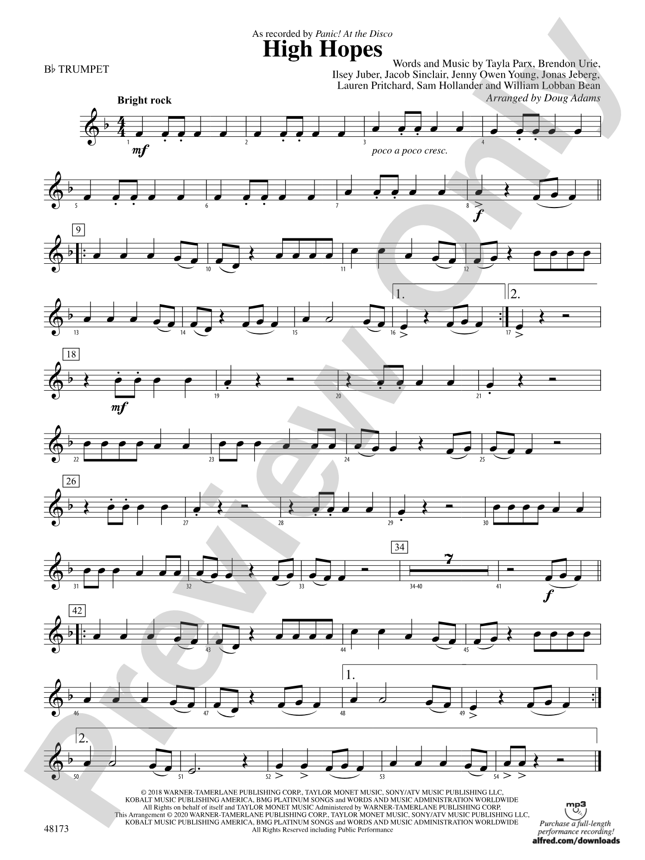High Hopes: 1st B-flat Trumpet