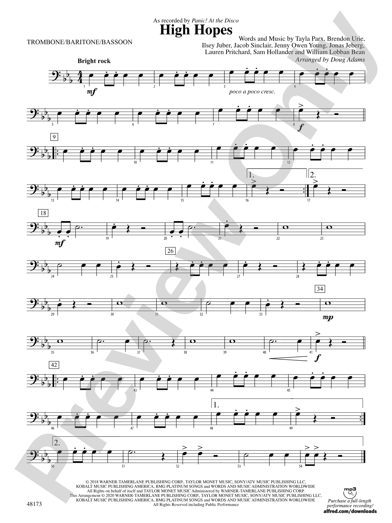 High Hopes: 1st Trombone