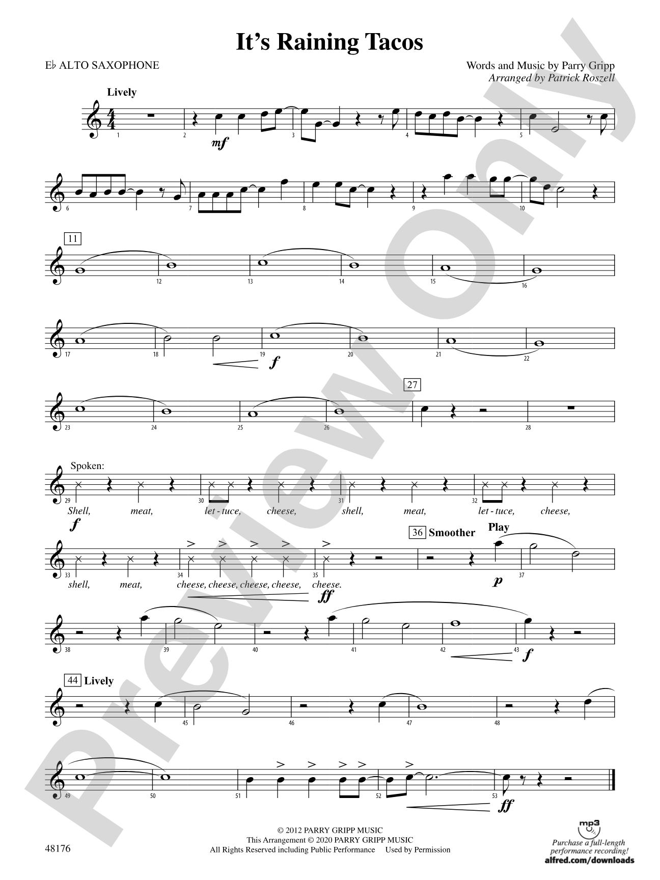 It's Raining Tacos: E-flat Alto Saxophone